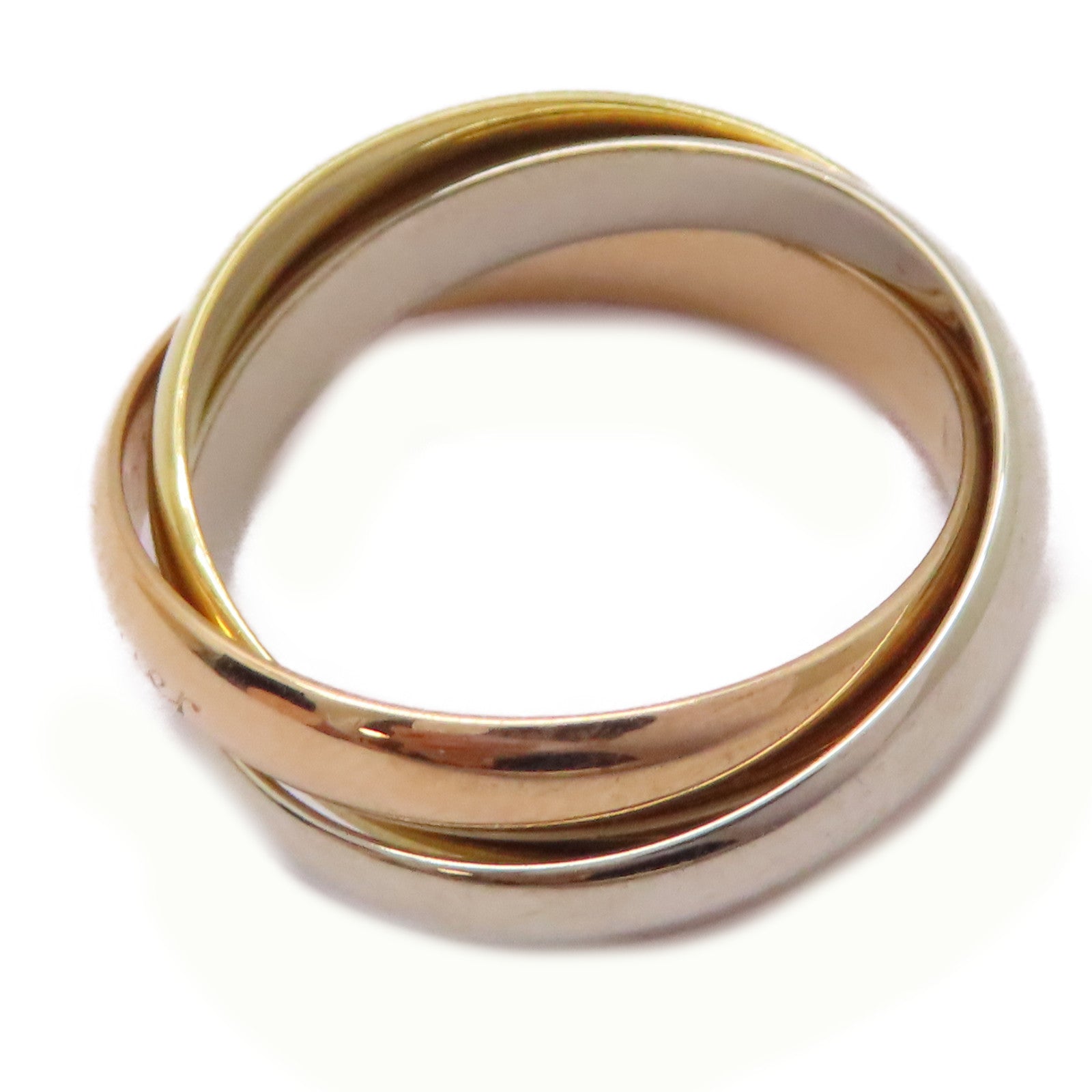 CARTIER 18K黃金/白金/玫瑰金Trinity Ring戒指US#6/Cartier#52
