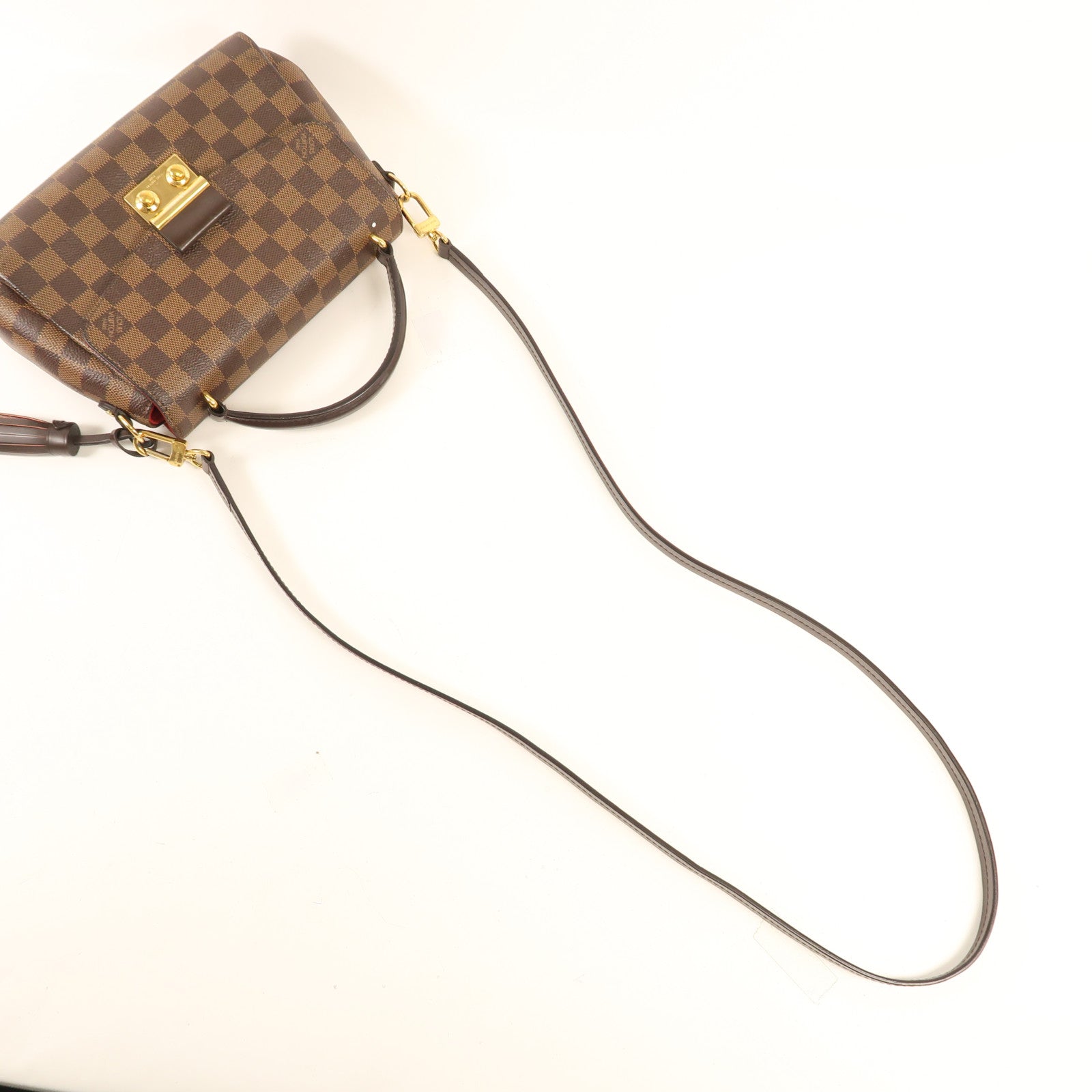 LOUIS VUITTON Damier Croisette金扣手挽肩背兩用袋
