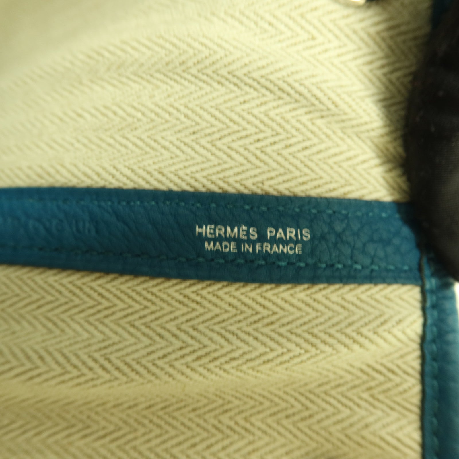 HERMES 【激減優惠】Negonda皮革Garden Party PM銀扣手挽袋Bleu Izmir