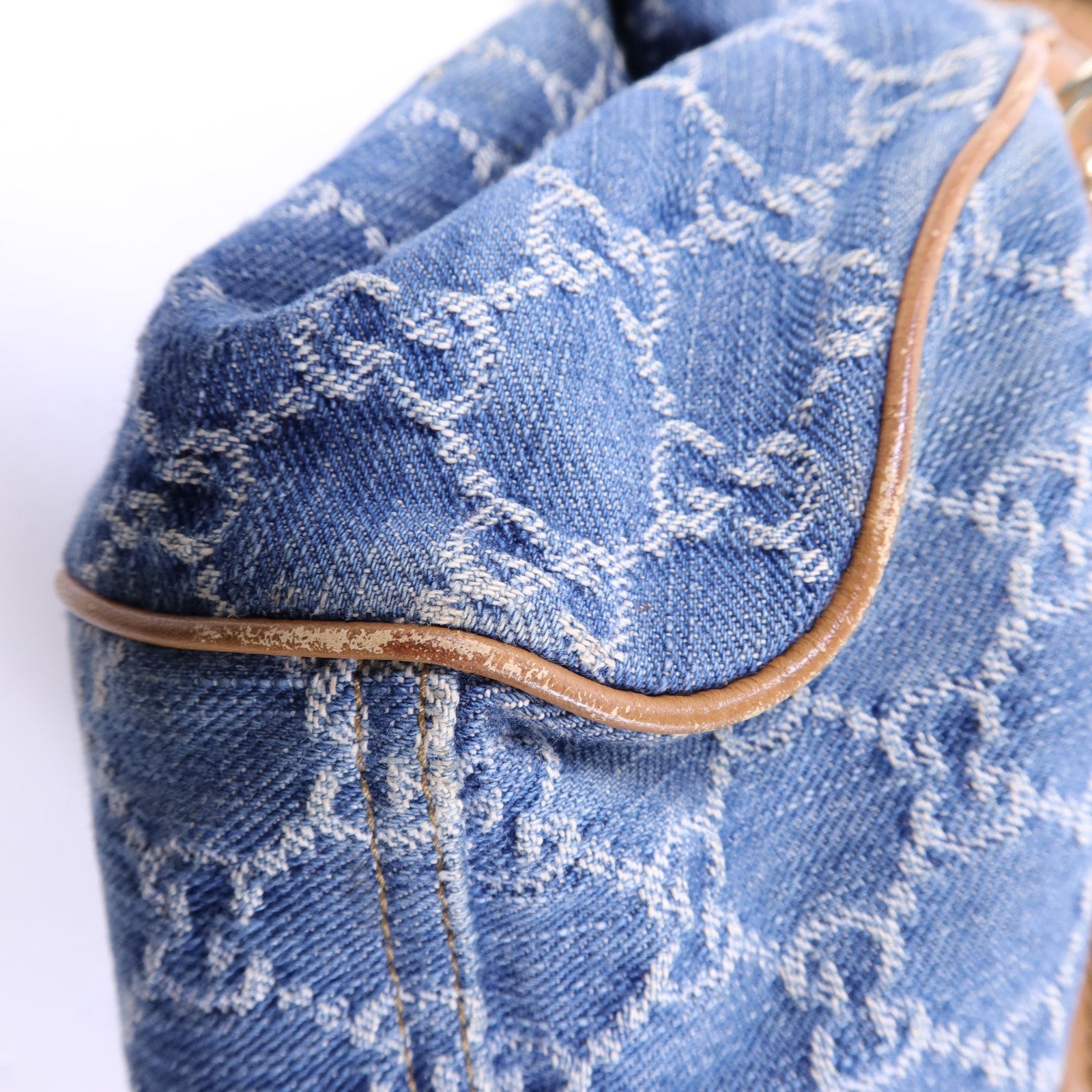 GUCCI 牛仔布Sukey金扣手挽肩背兩用袋