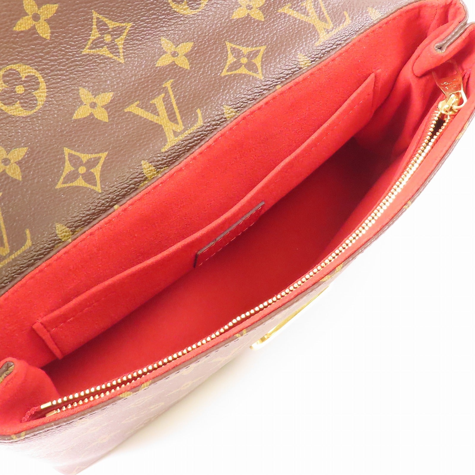 LOUIS VUITTON GHW Saint Placide Shoulder Bag M43713 Monogram Brown/Red