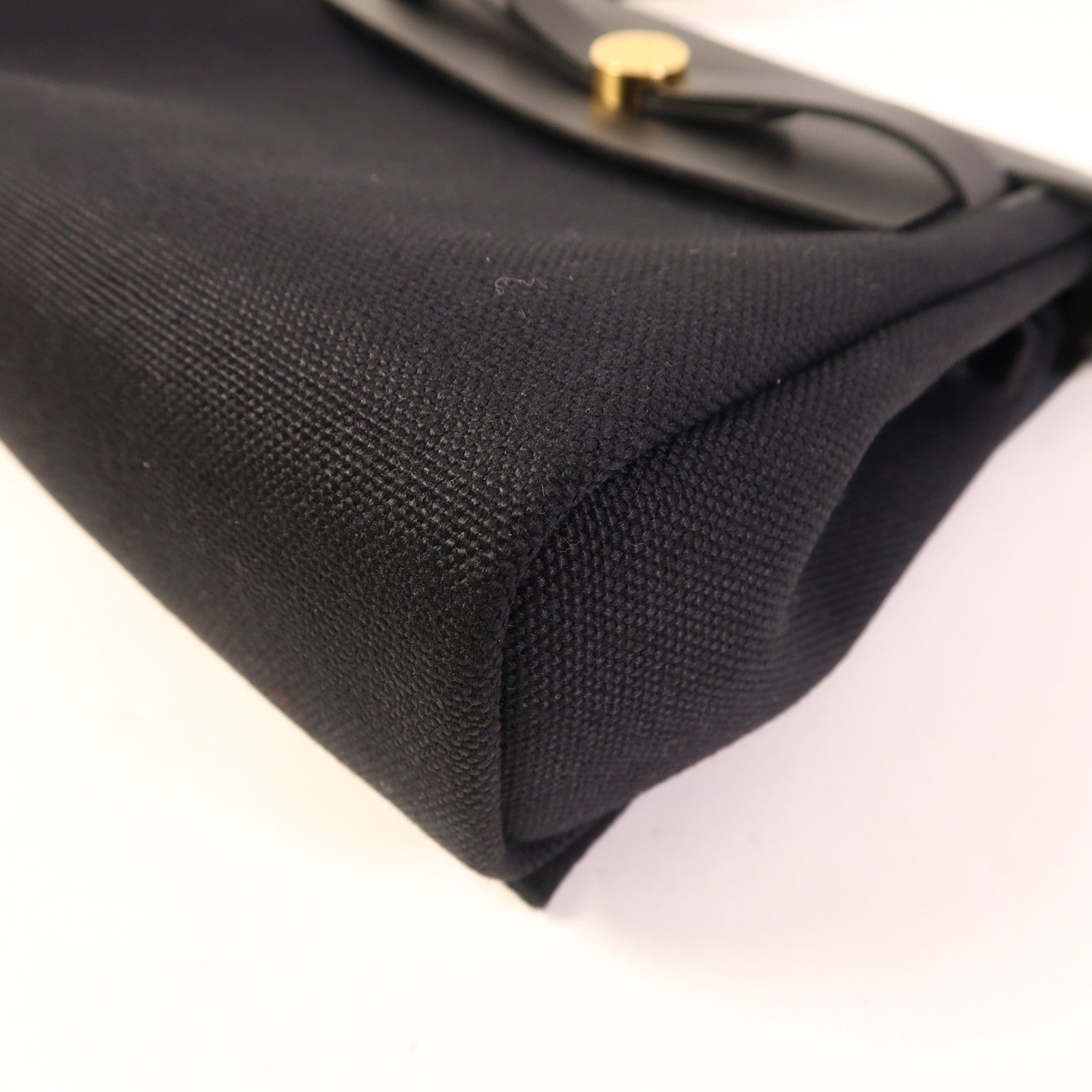 HERMES 帆布Mini Herbag金扣肩背袋Noir