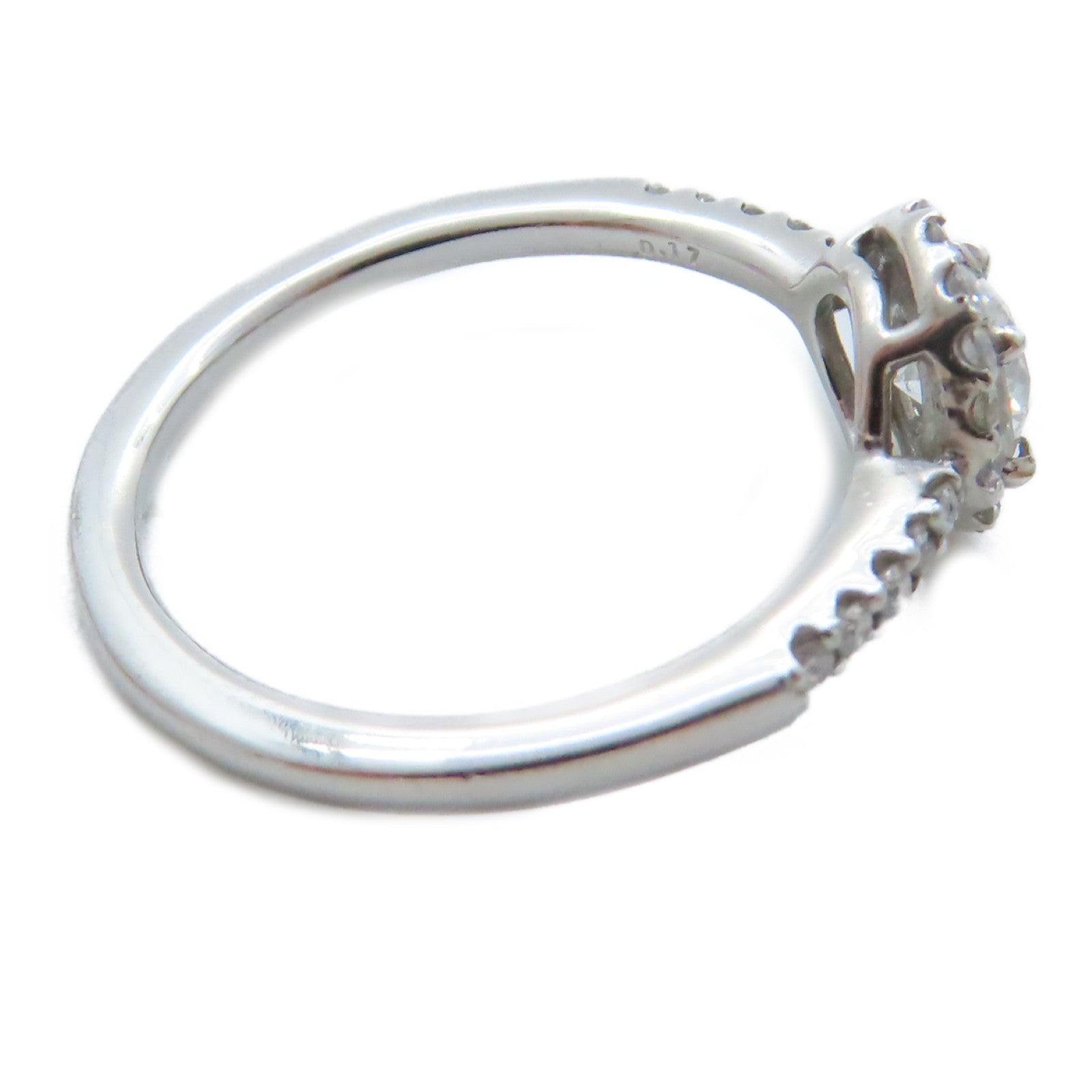 JEWELRY PT900鉑金Diamond Ring 0.307/0.17ct鑚石戒指US#4.5