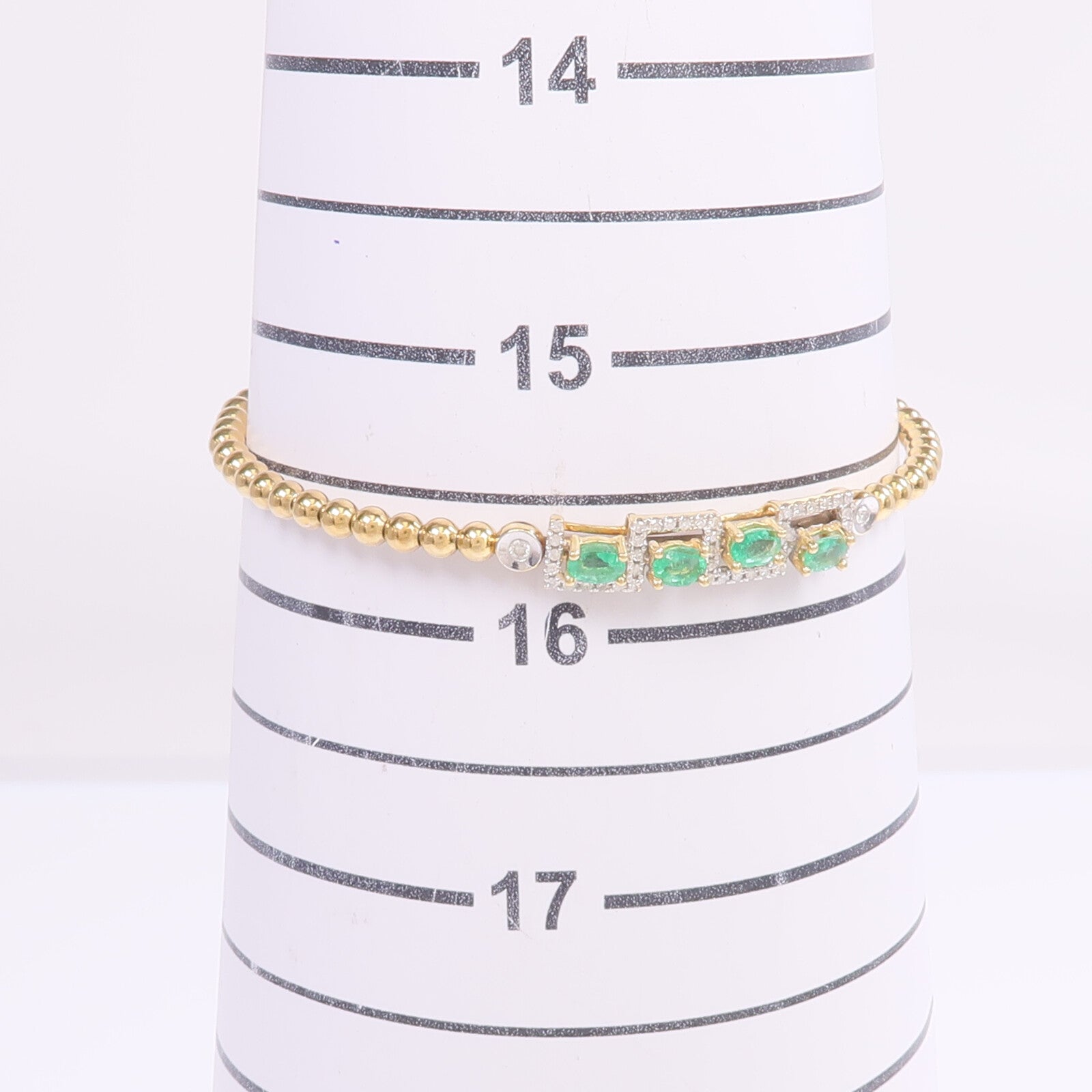 JEWELRY 18K黃金/白金Emerald Diamond Bracelet綠寶石/鑽石手鏈