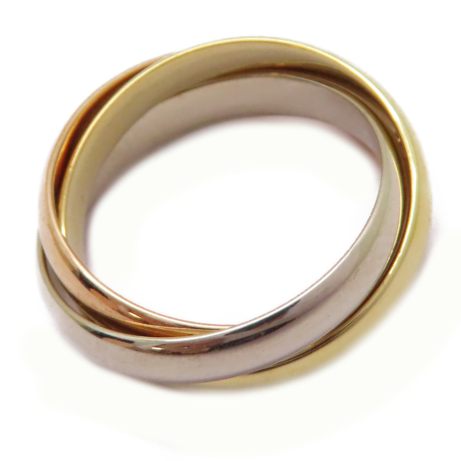 CARTIER 18K黃金/白金/玫瑰金Trinity Ring戒指US#6/Cartier#52