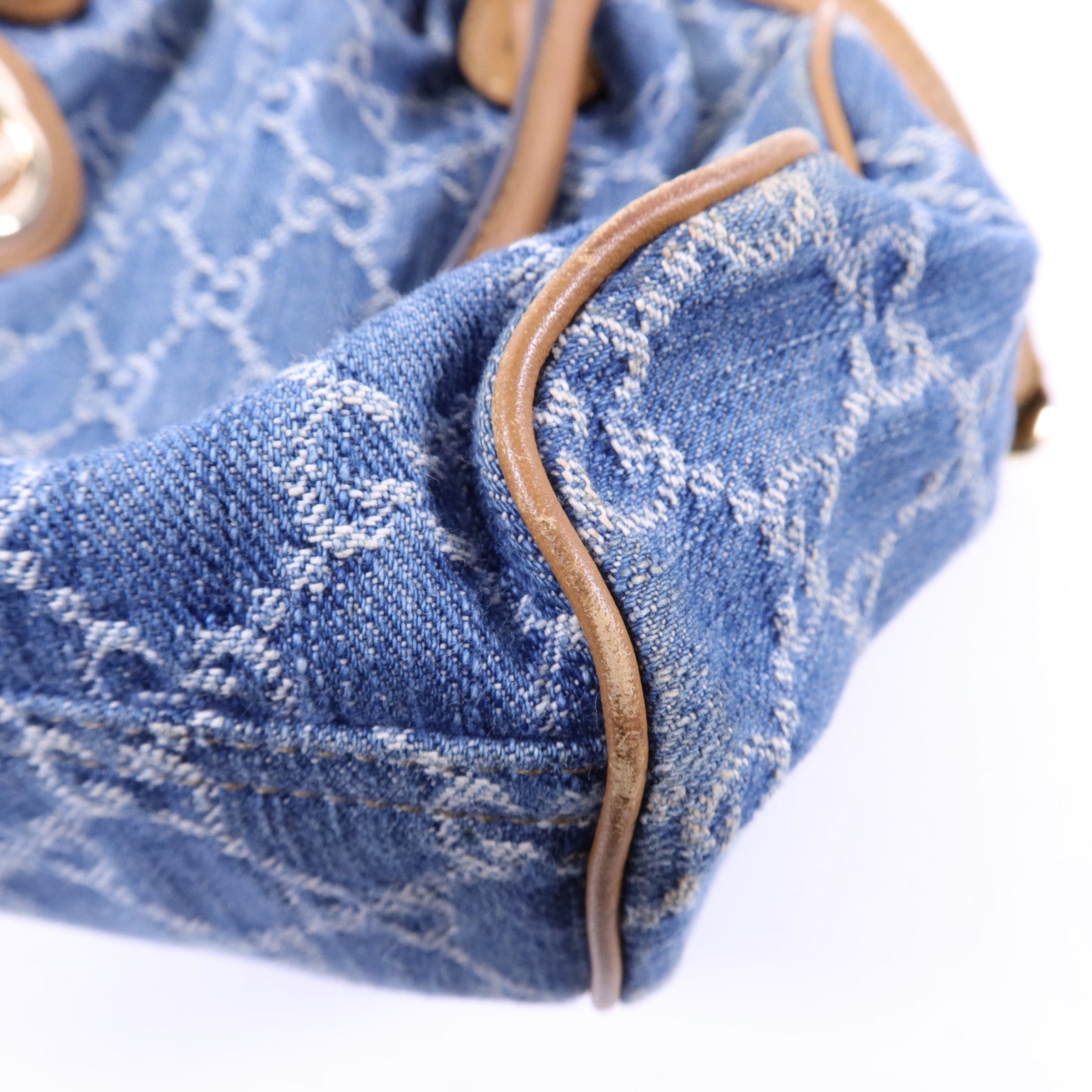 GUCCI 牛仔布Sukey金扣手挽肩背兩用袋