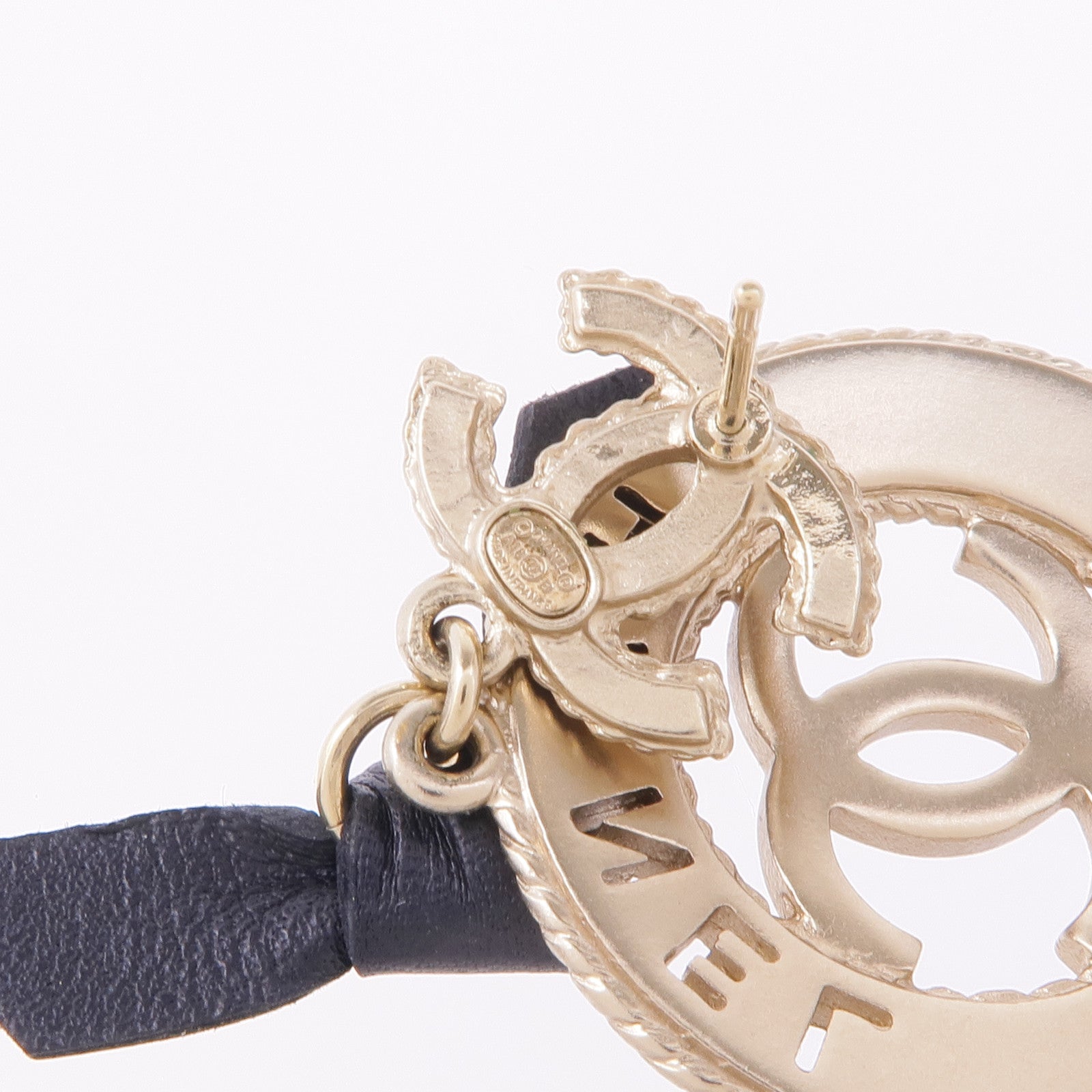 CHANEL 金屬/羊皮皮革Earrings耳環