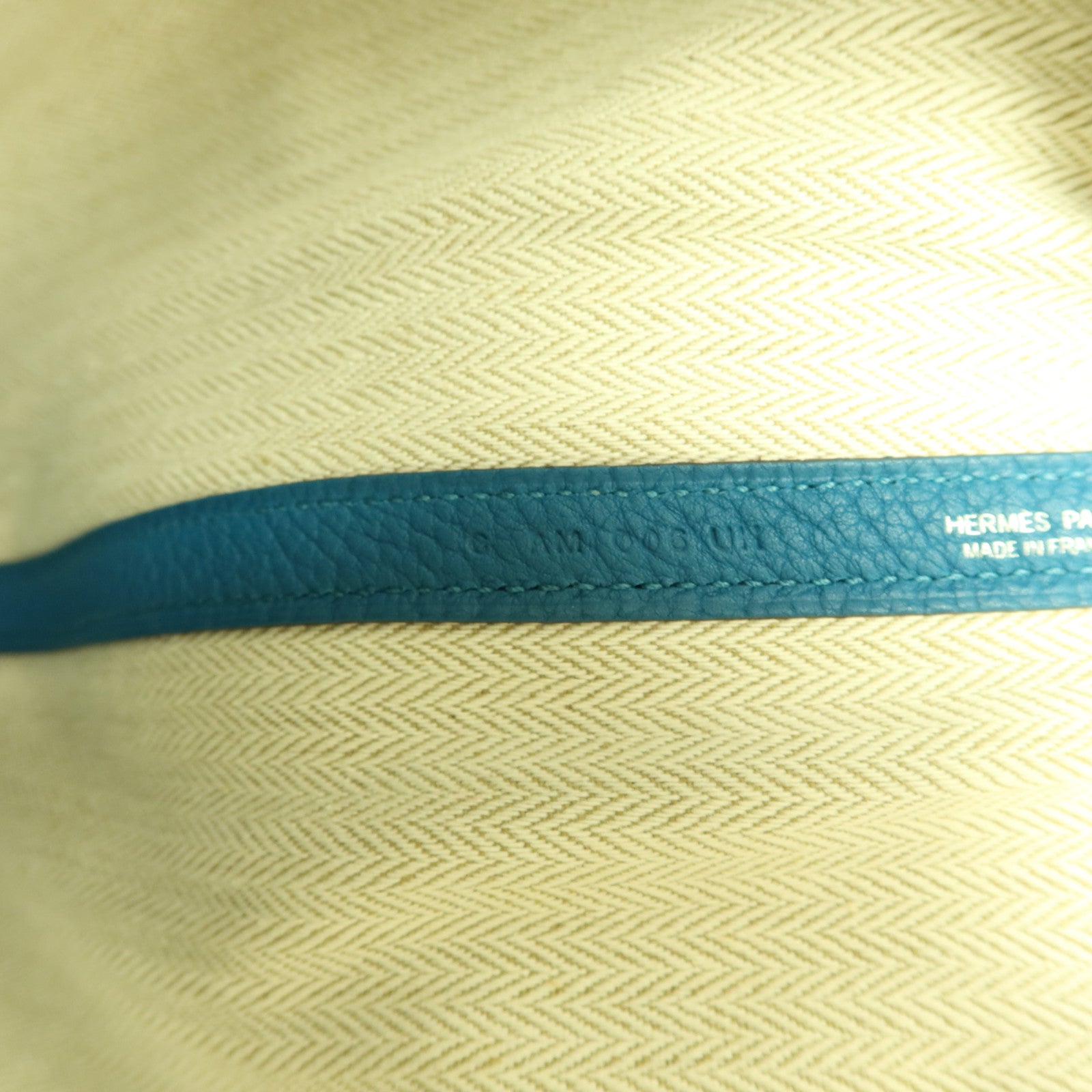 HERMES Negonda皮革Garden Party PM銀扣手挽袋Bleu Izmir