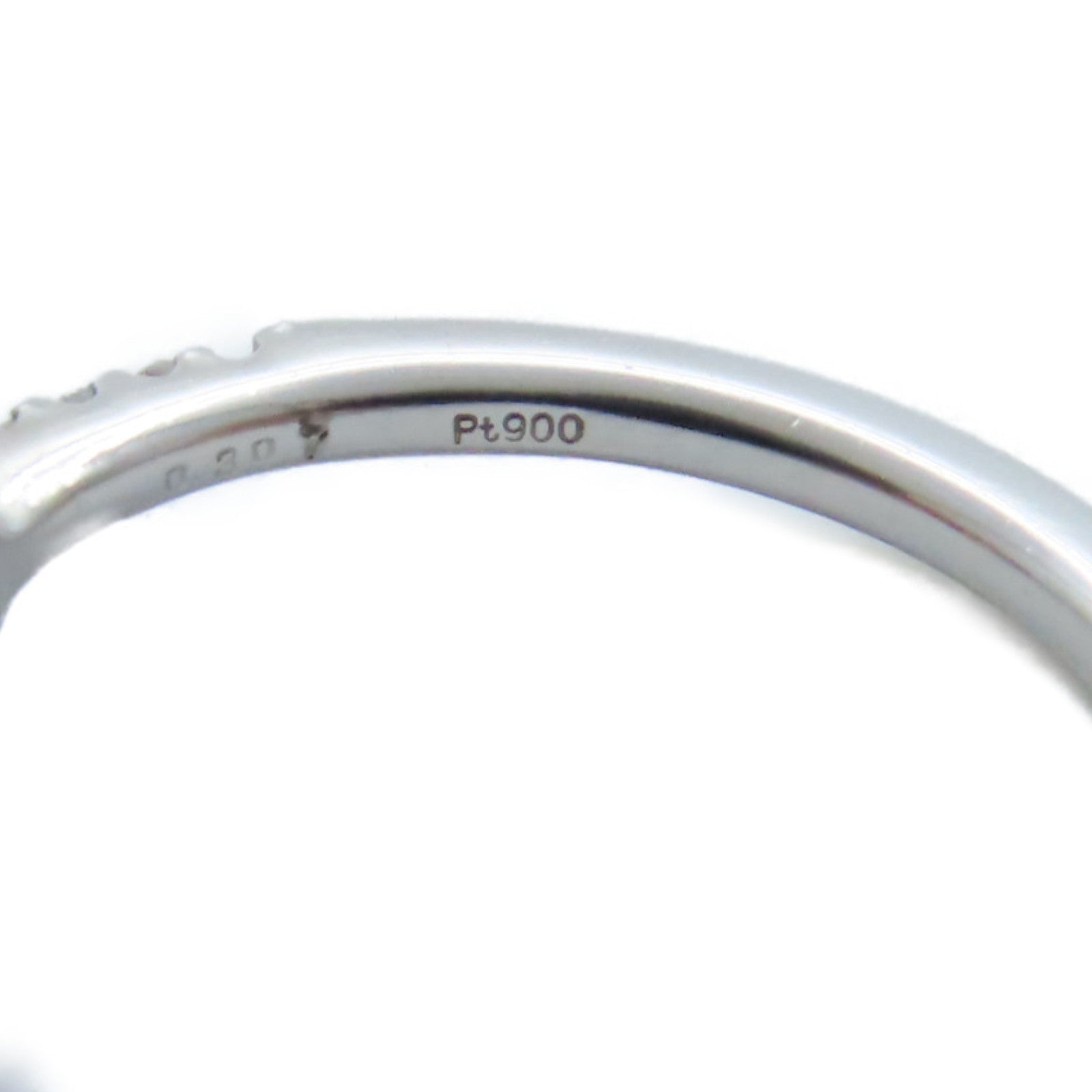 JEWELRY PT900鉑金Diamond Ring 0.307/0.17ct鑚石戒指US#4.5