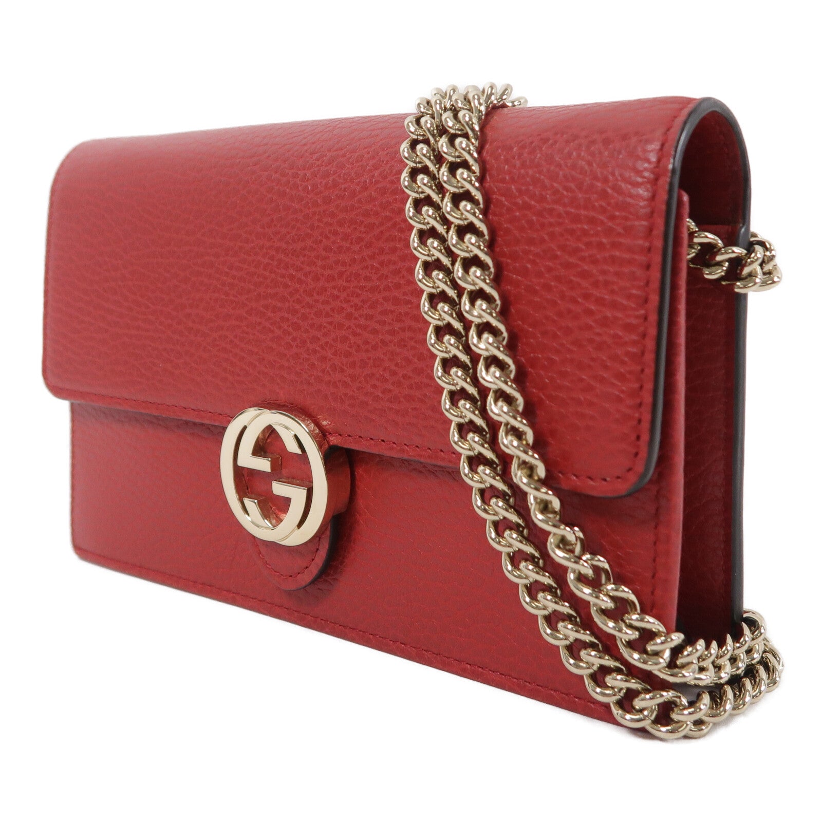 GUCCI 牛皮皮革Chain Shoulder鏈帶肩背袋