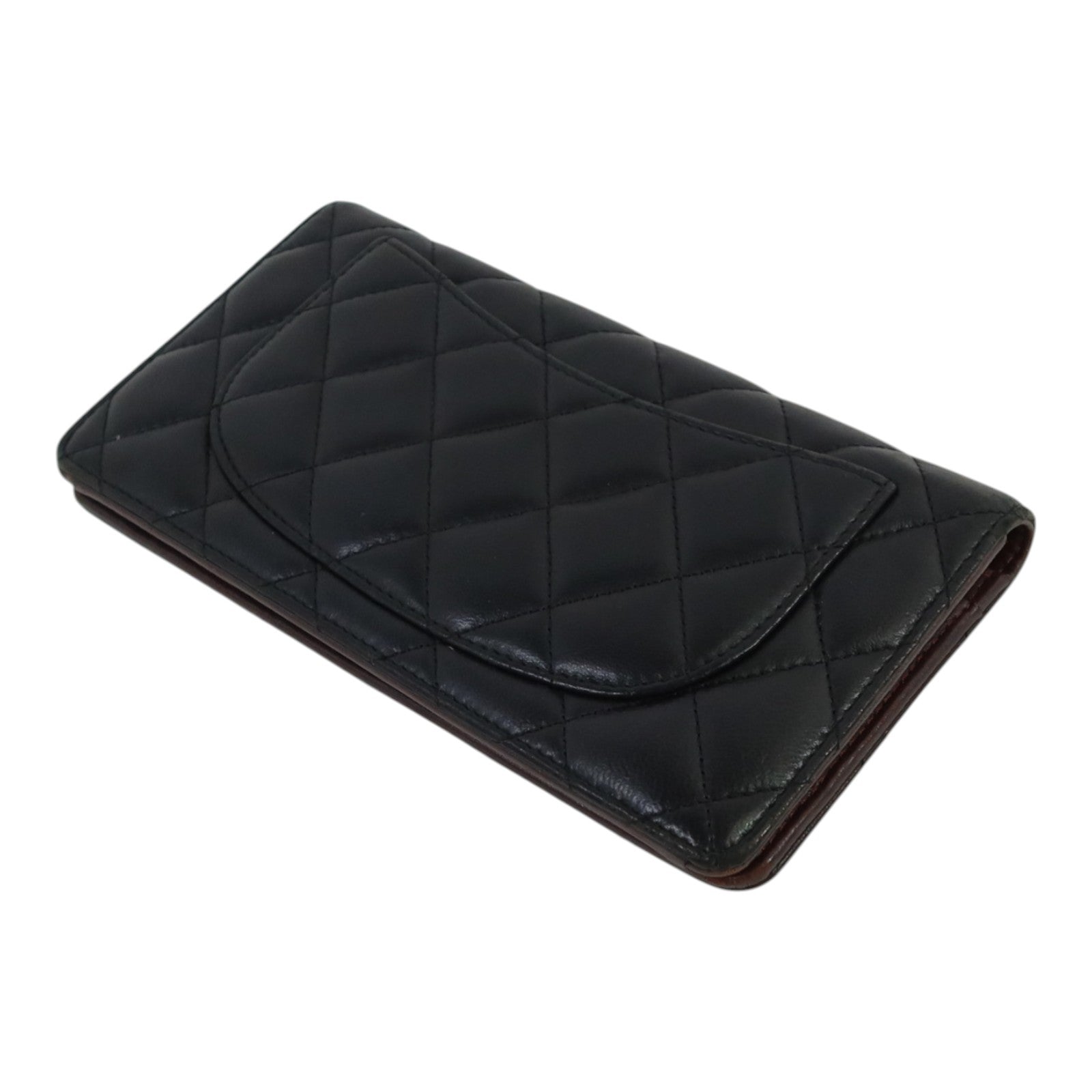 CHANEL 羊皮皮革Long Wallet銀扣長錢包