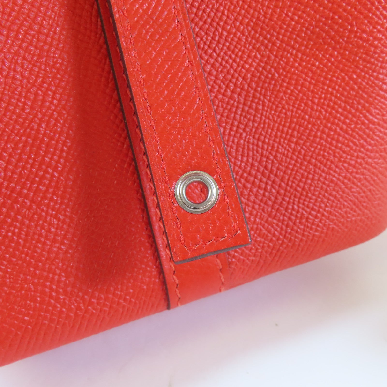 HERMES Epsom皮革Picotin PM Bucket Tote Bag銀扣手挽袋紅色