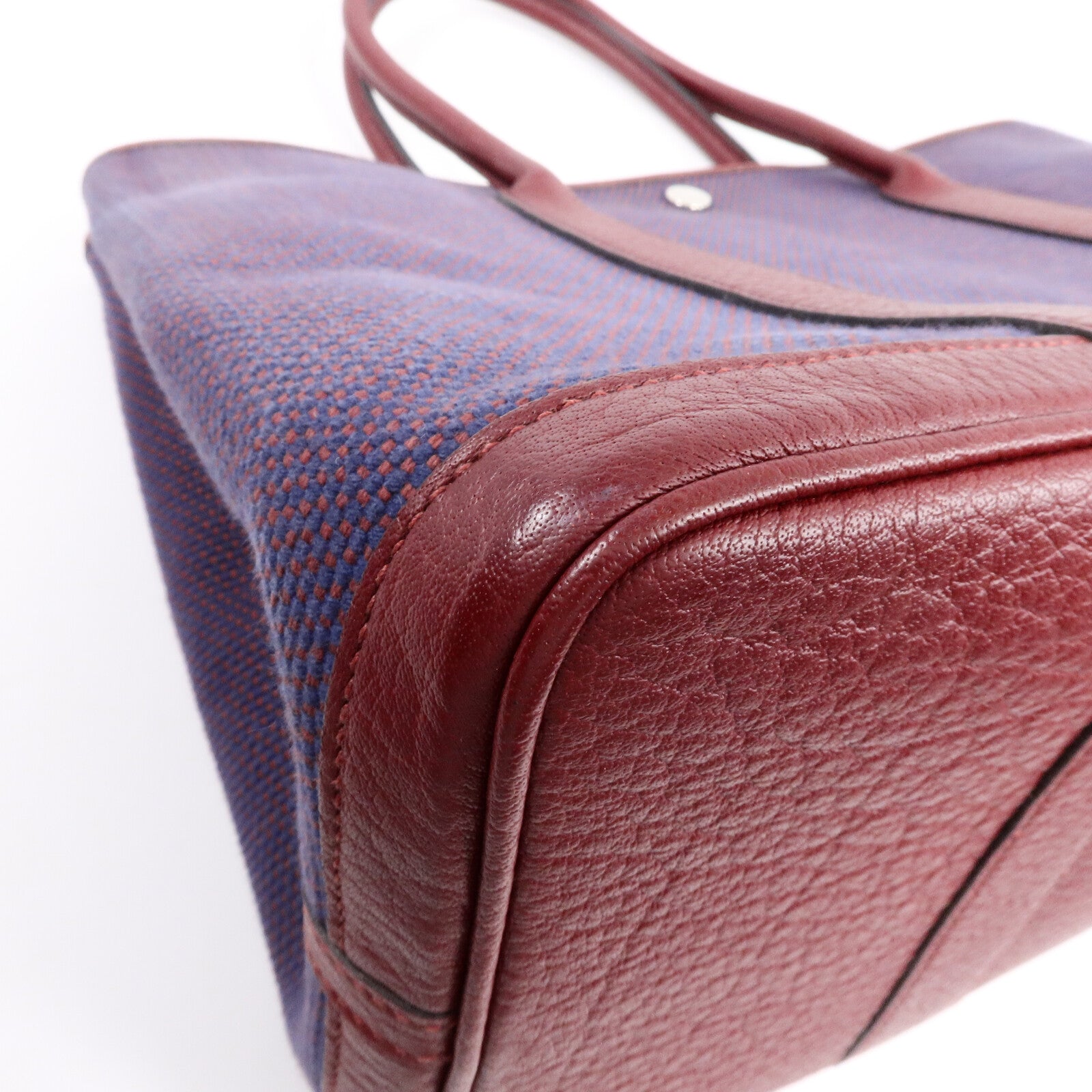 HERMES 帆布Garden Party PM手挽袋Bordeaux