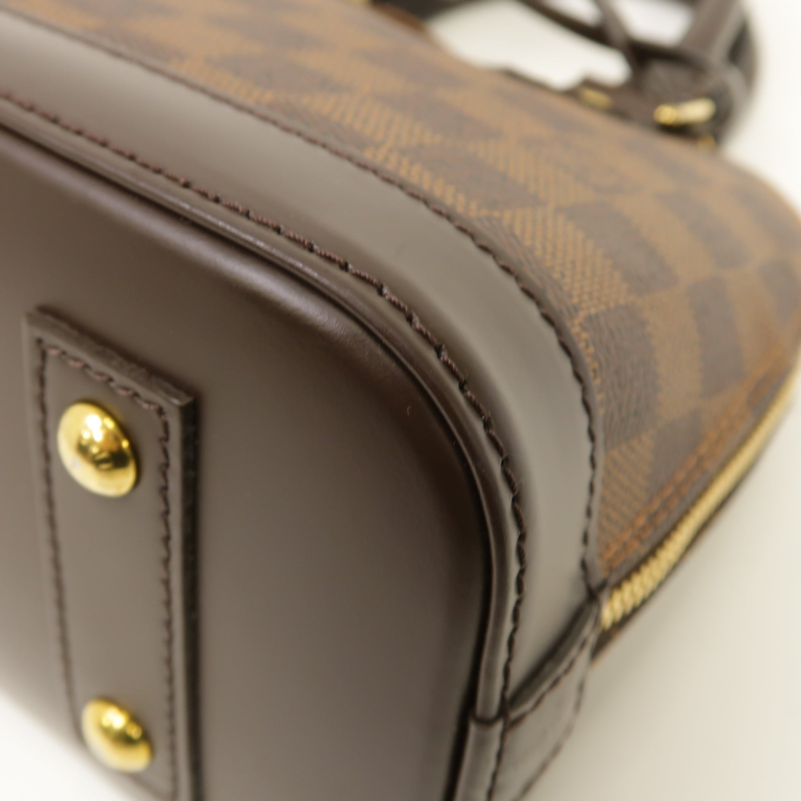 LOUIS VUITTON Damier Alma BB金扣手挽肩背兩用袋啡色