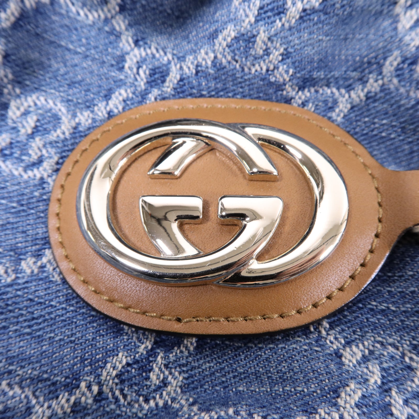 GUCCI 牛仔布Sukey金扣手挽肩背兩用袋