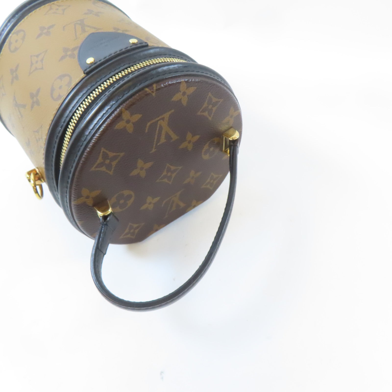 LOUIS VUITTON 【激減優惠】Monogram Reverse Cannes金扣手挽肩背兩用袋啡色
