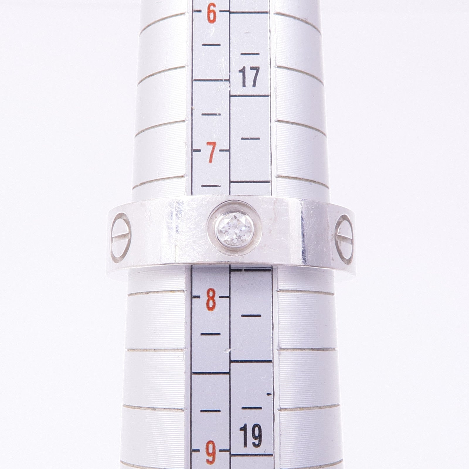 CARTIER 18K白金Love Ring 3P Diamond鑽石戒指Cartier#56/US#7.5