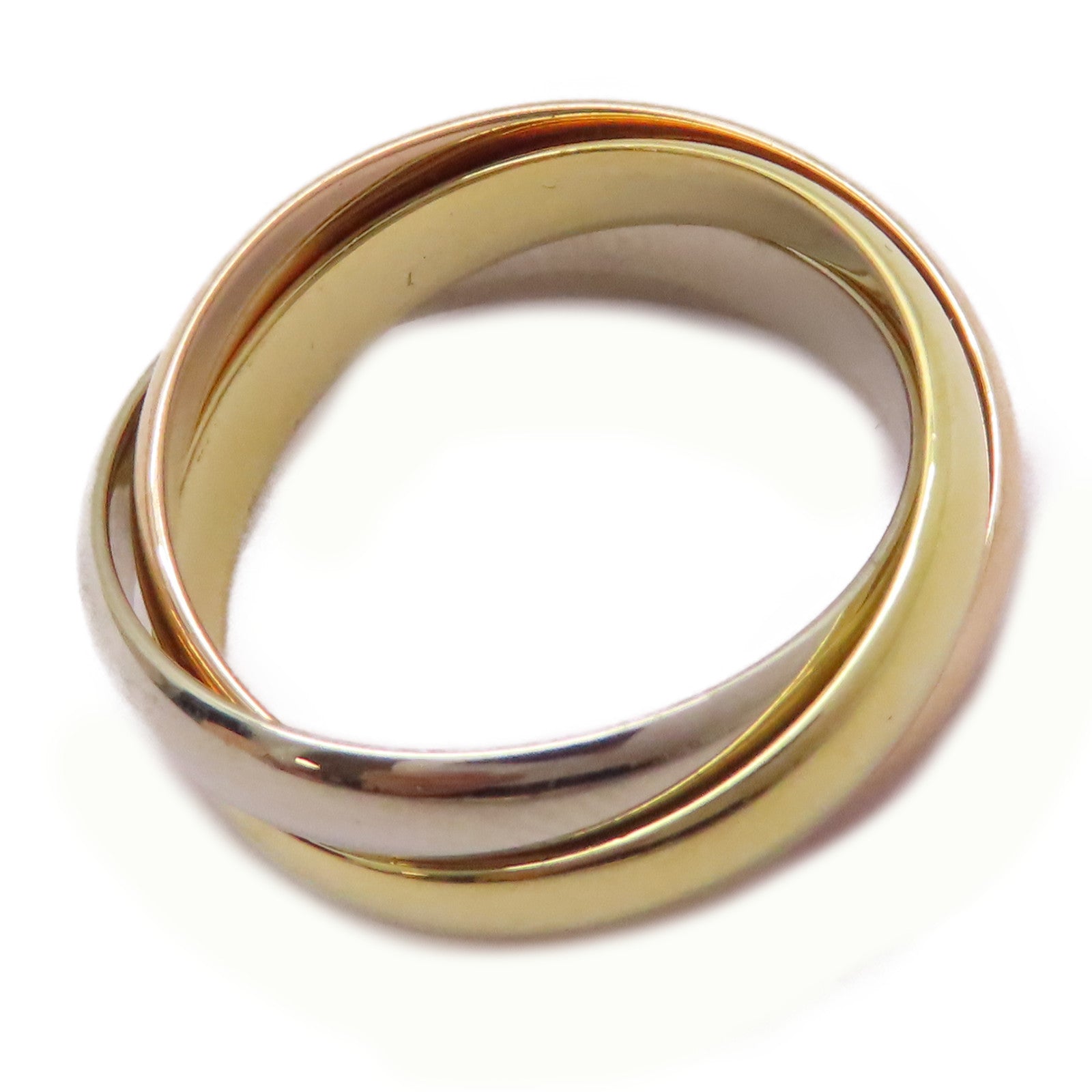CARTIER 18K黃金/白金/玫瑰金Trinity Ring戒指US#6/Cartier#52
