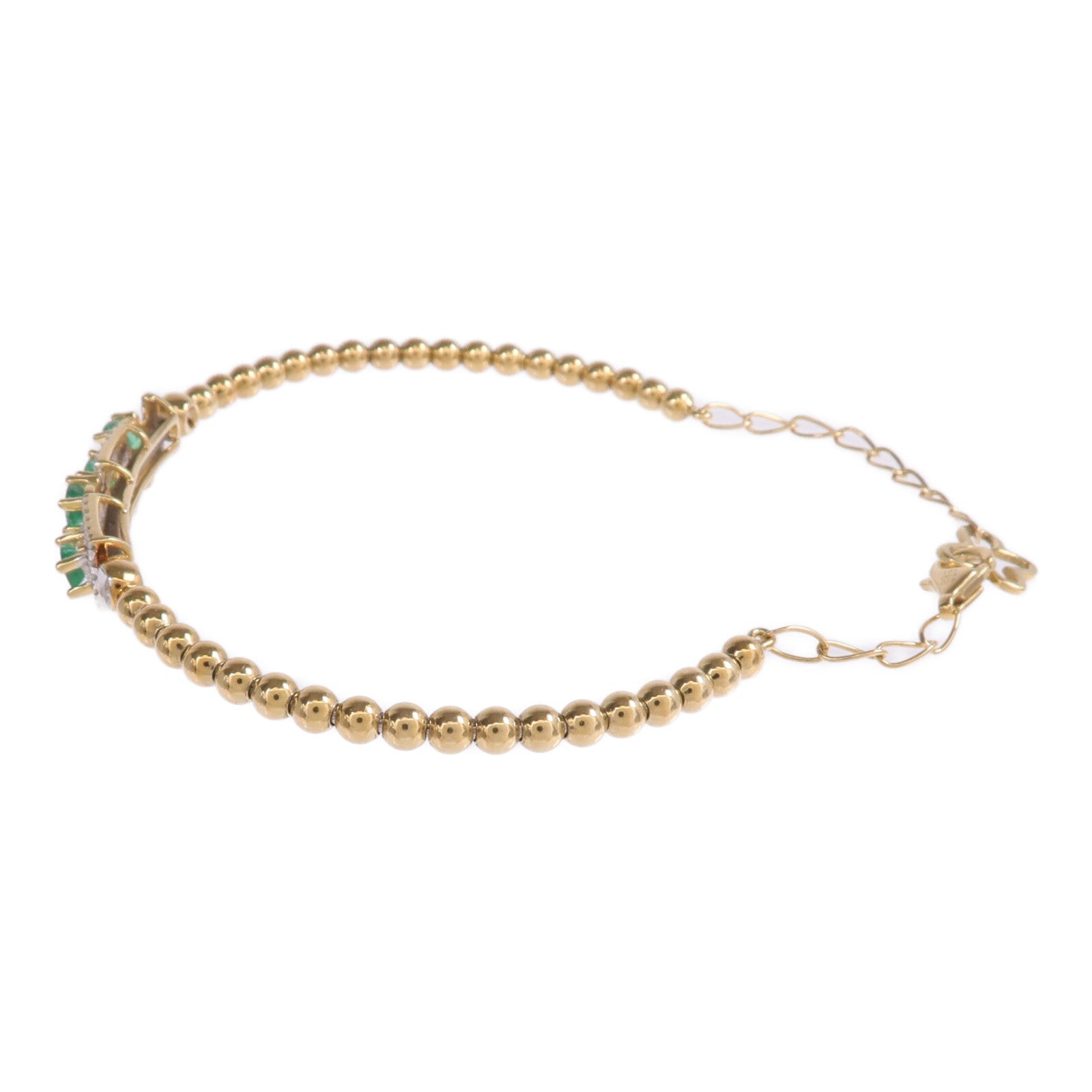 JEWELRY 18K黃金/白金Emerald Diamond Bracelet綠寶石/鑽石手鏈