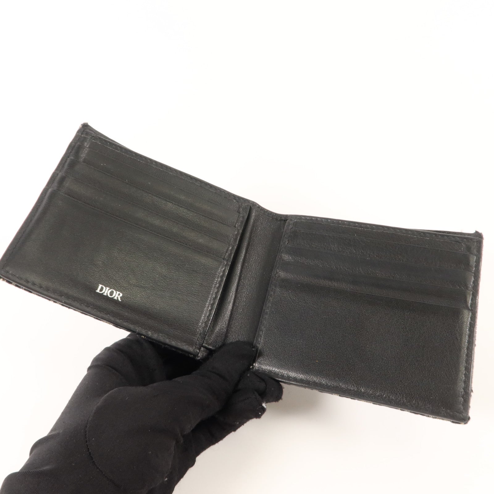 Dior 帆布/牛皮皮革Bifold Wallet錢包