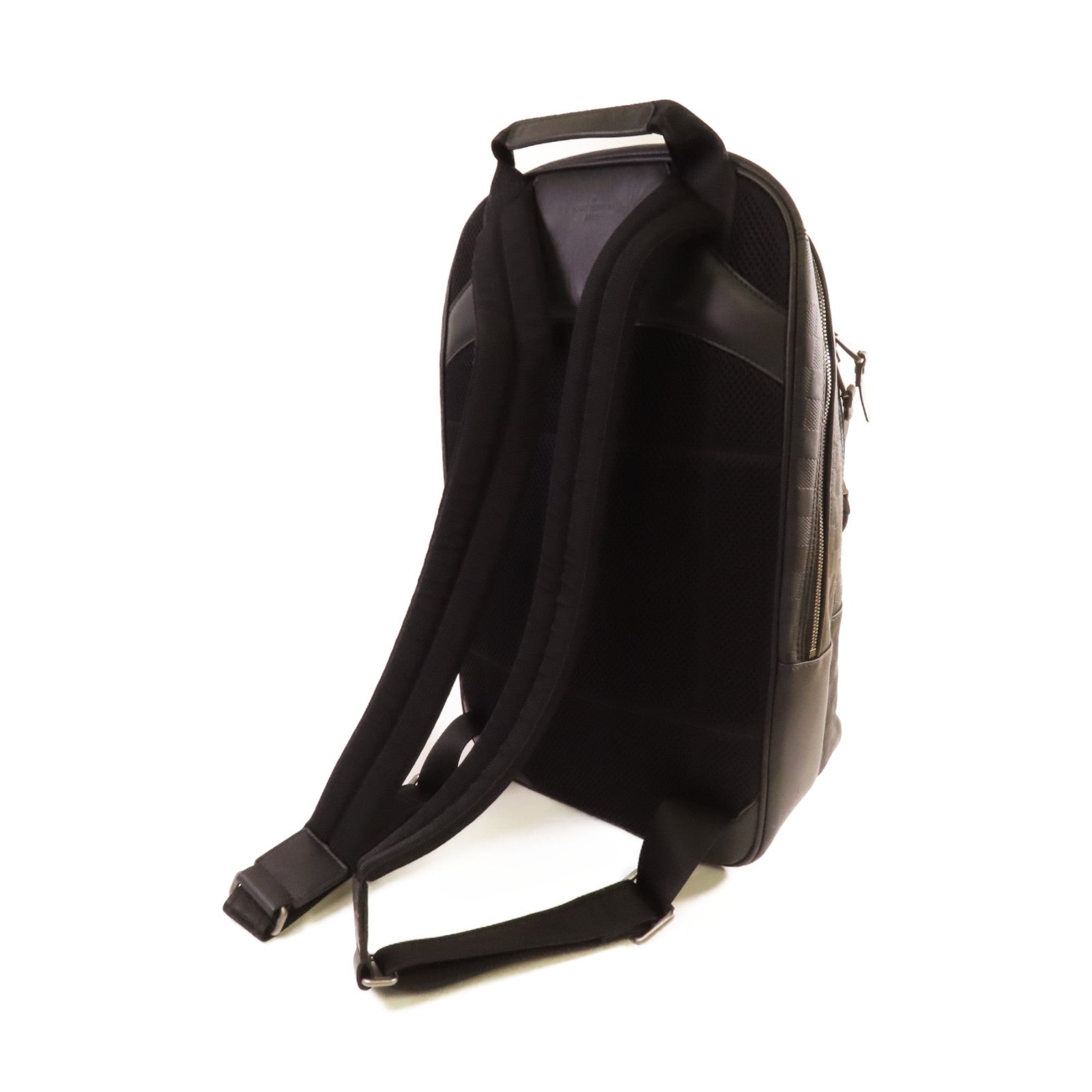 LOUIS VUITTON Damier Infini Michael Backpack銀扣背包黑色