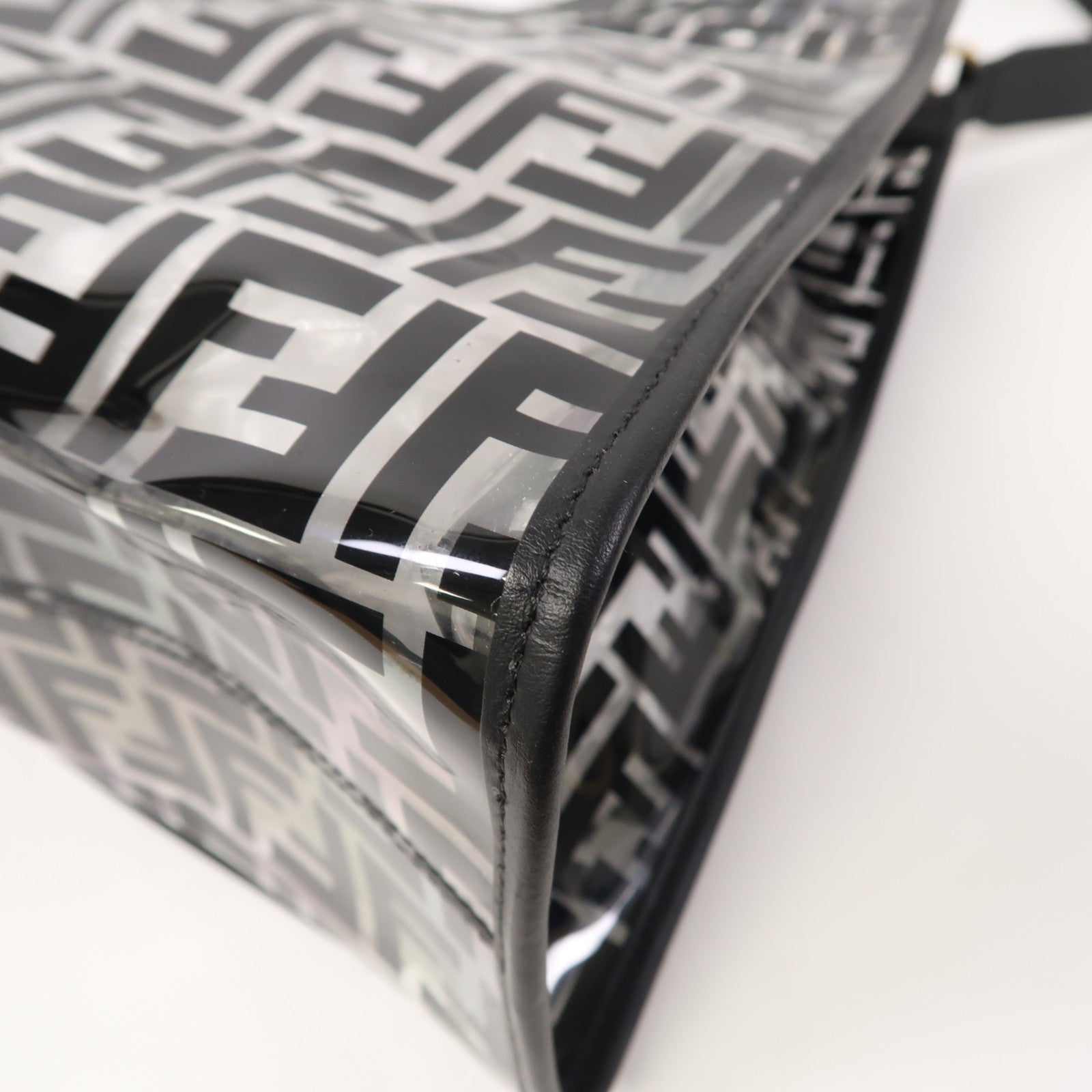 FENDI PVC 2 Way Shoulder Bag金扣手挽肩背兩用袋黑色