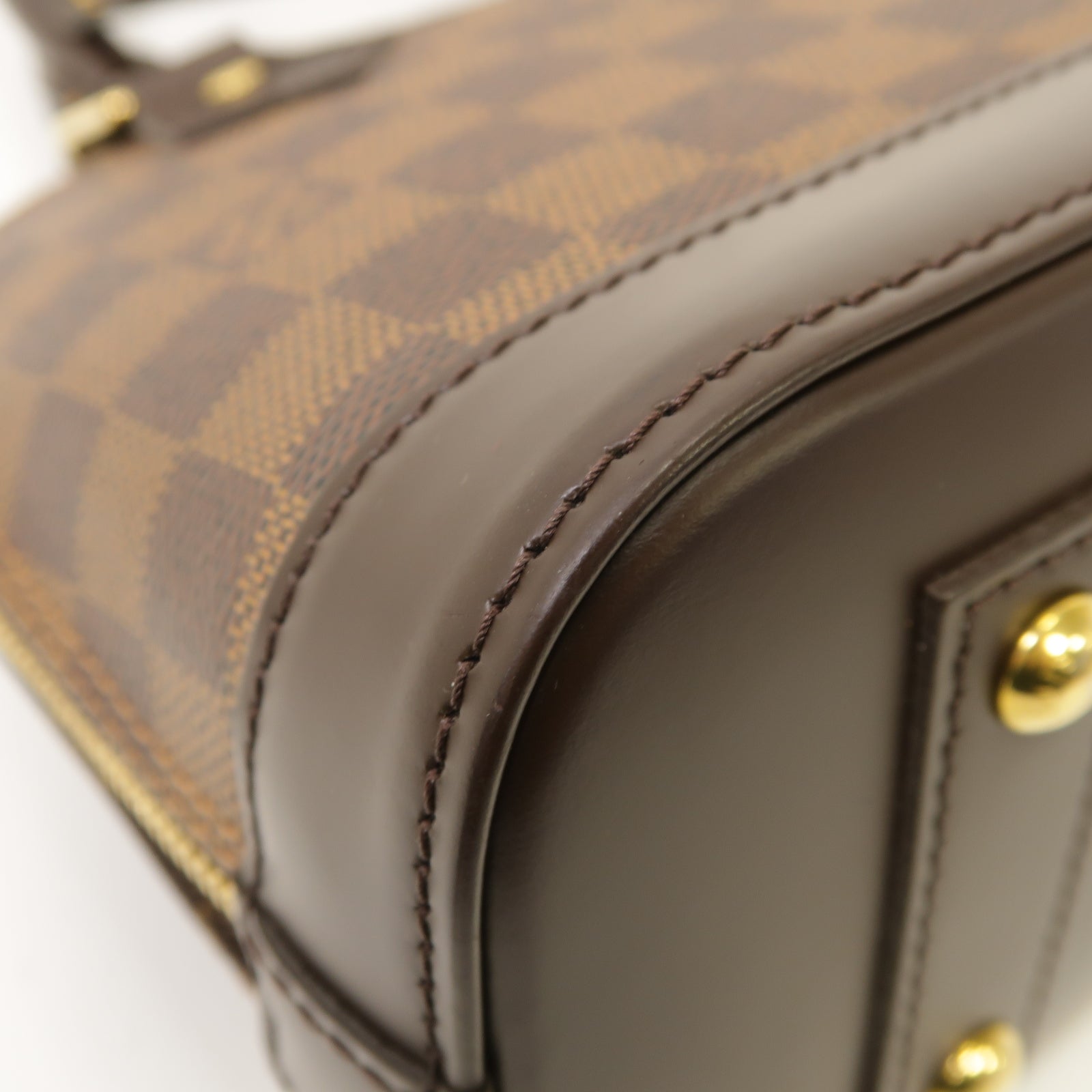 LOUIS VUITTON Damier Alma BB金扣手挽肩背兩用袋啡色