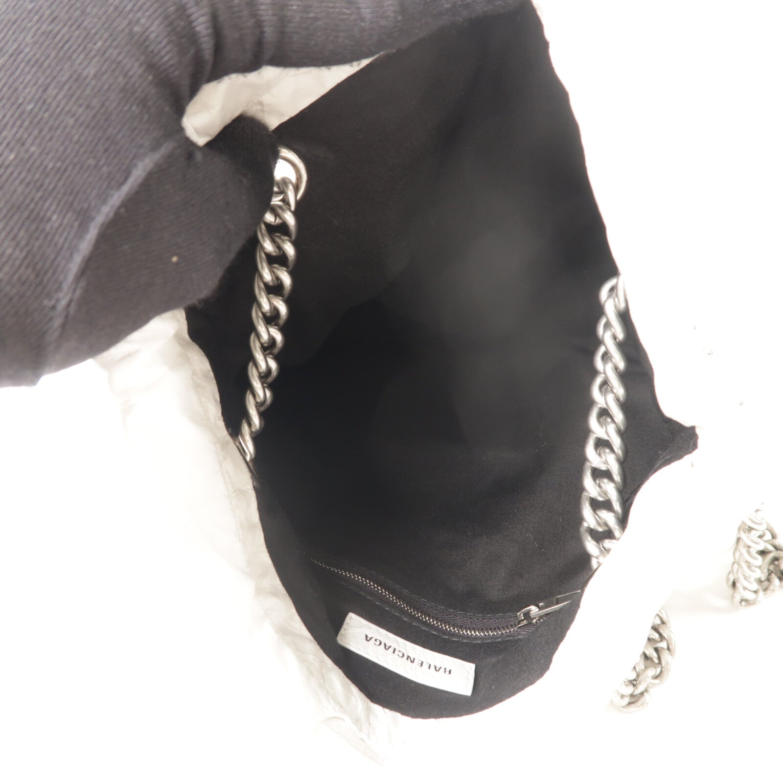 BALENCIAGA 牛皮皮革Crush Tote鏈帶肩背袋