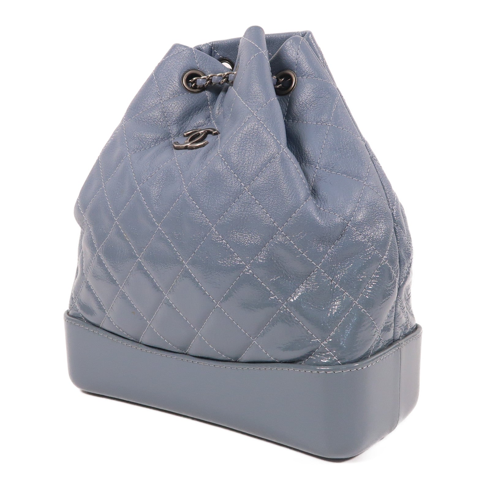 CHANEL 牛皮皮革Gabrielle Backpack背包藍色