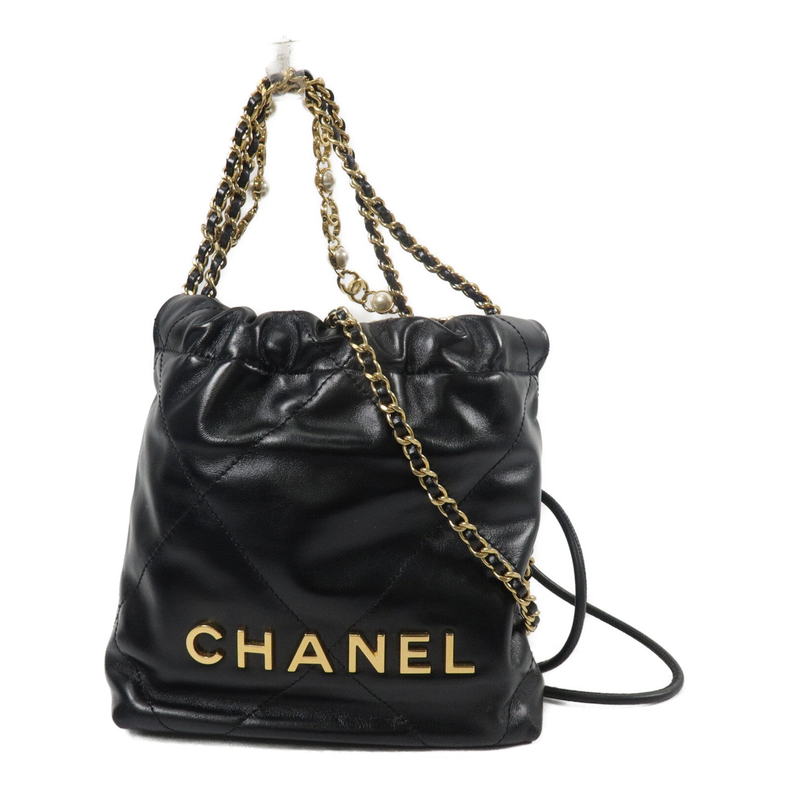 CHANEL 牛皮皮革Chanel 22 Mini鏈帶肩背袋
