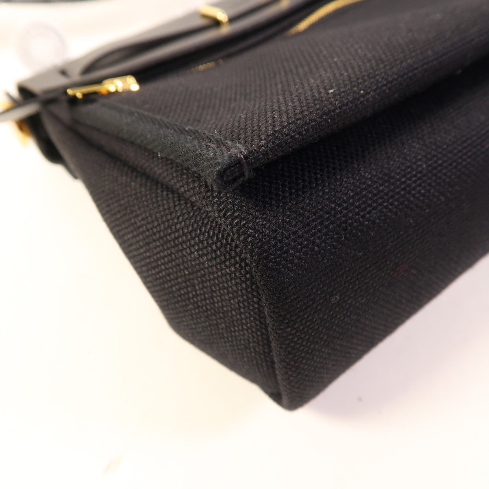 HERMES 帆布Mini Herbag金扣肩背袋Noir