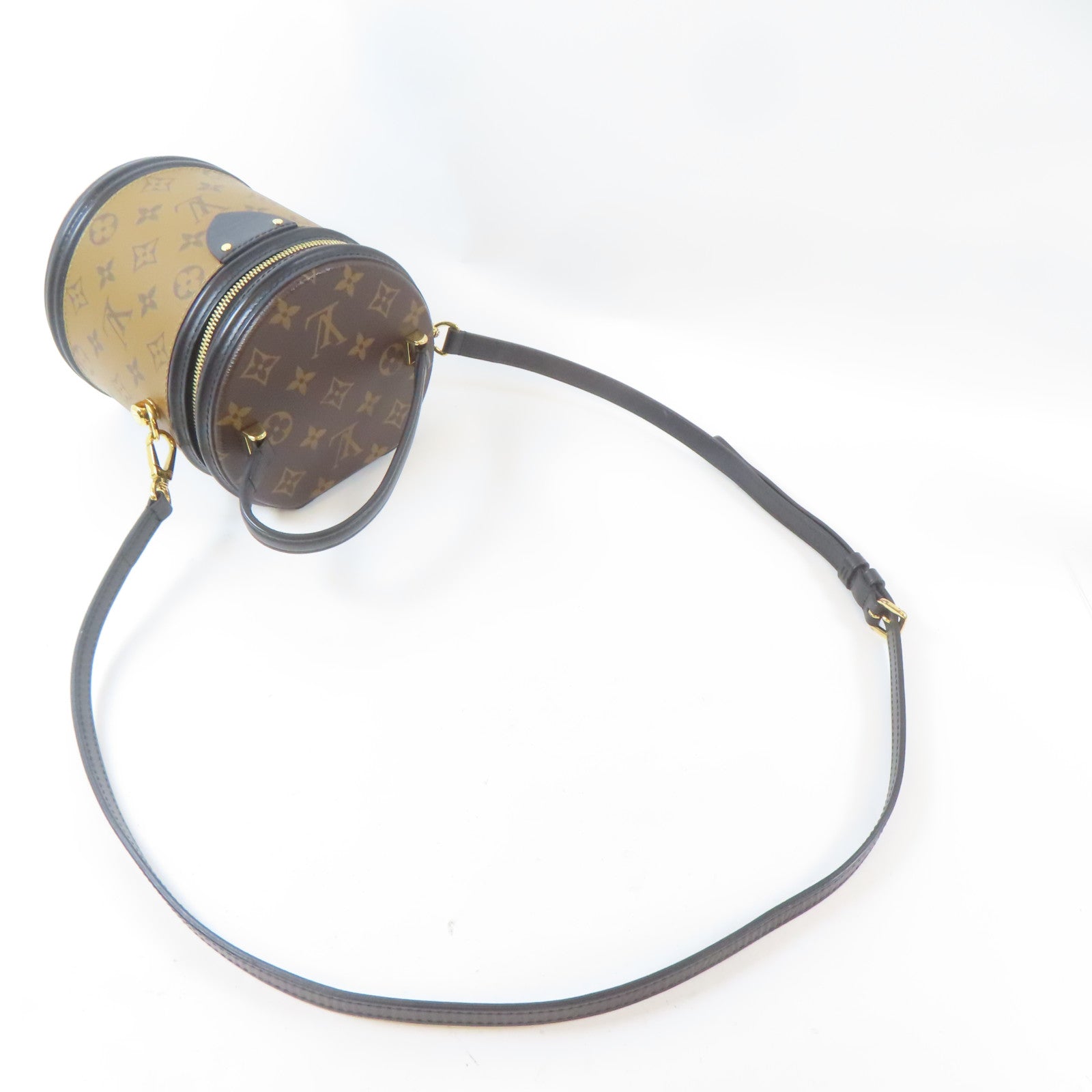 LOUIS VUITTON 【激減優惠】Monogram Reverse Cannes金扣手挽肩背兩用袋啡色