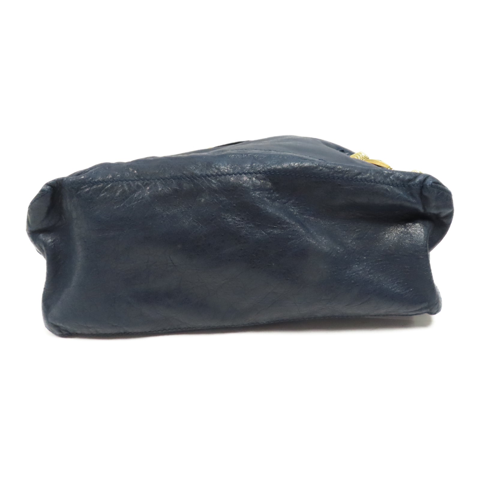 BALENCIAGA 牛皮皮革Gaint Day金扣肩背袋藍色