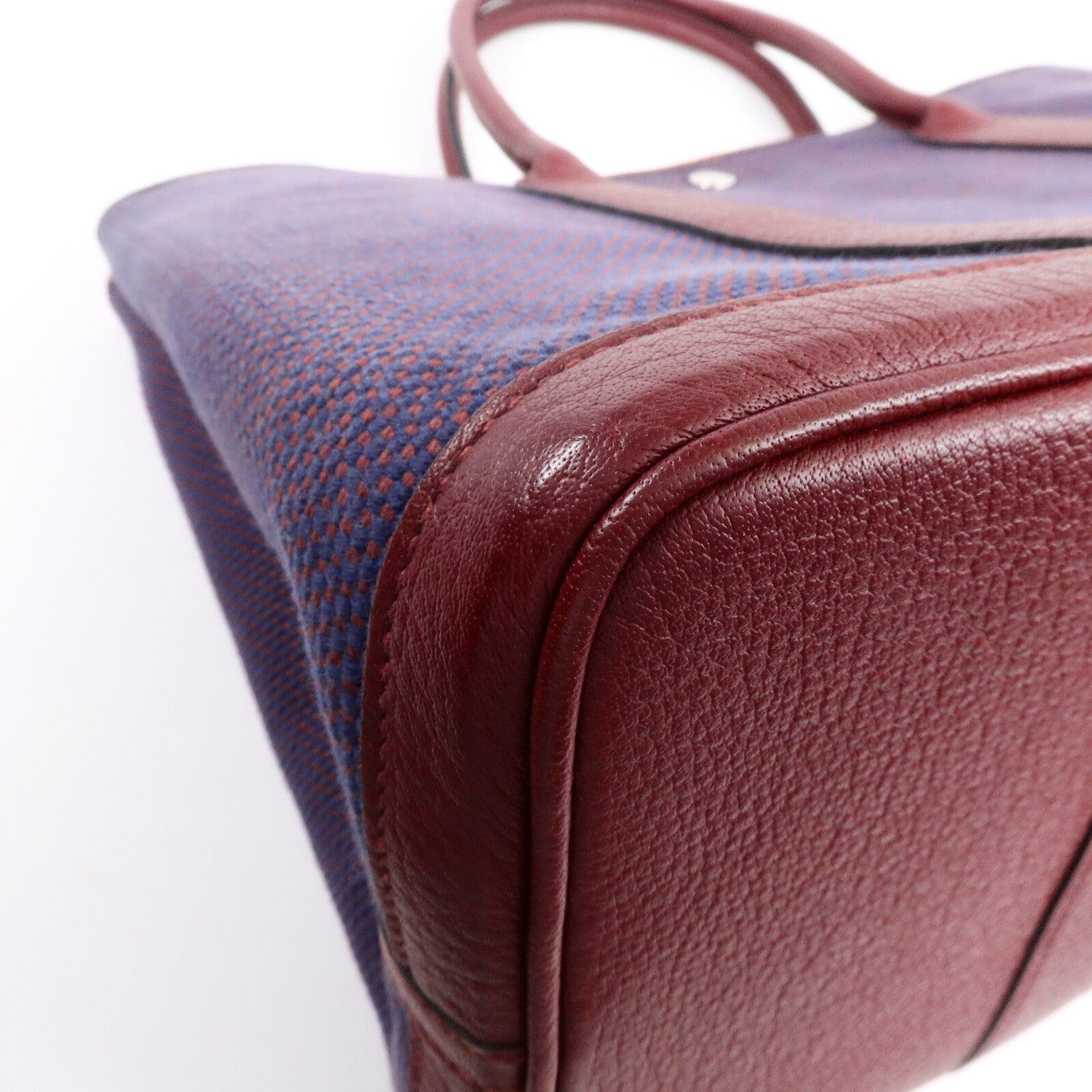 HERMES 帆布Garden Party PM手挽袋Bordeaux