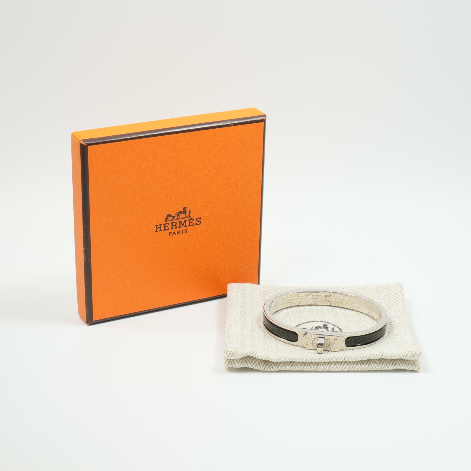 HERMES 金屬/琺瑯Mini Clic Kelly Bracelet手鐲