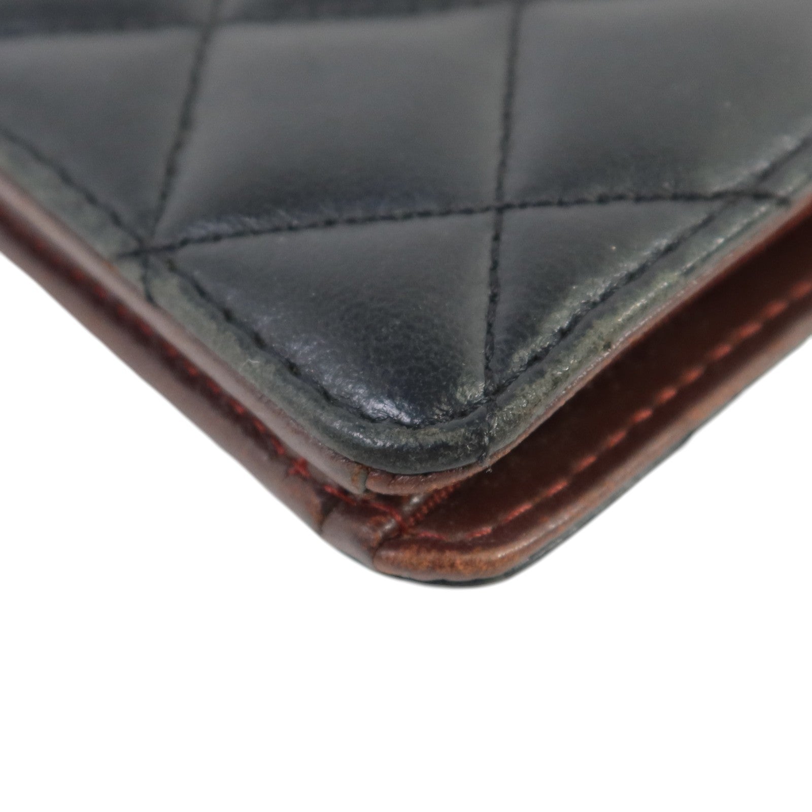 CHANEL 羊皮皮革Long Wallet銀扣長錢包