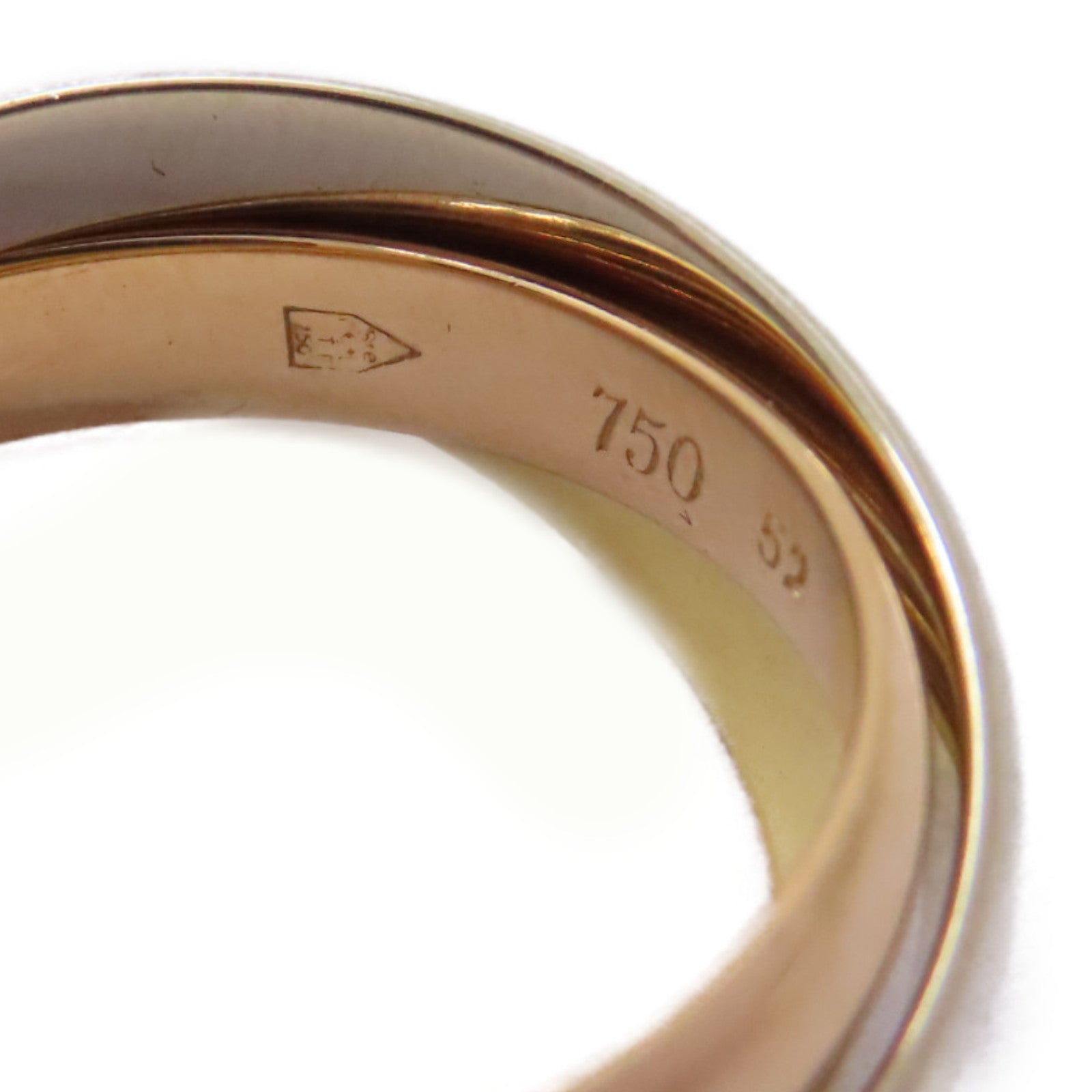 CARTIER 18K黃金/白金/玫瑰金Trinity Ring戒指US#6/Cartier#52