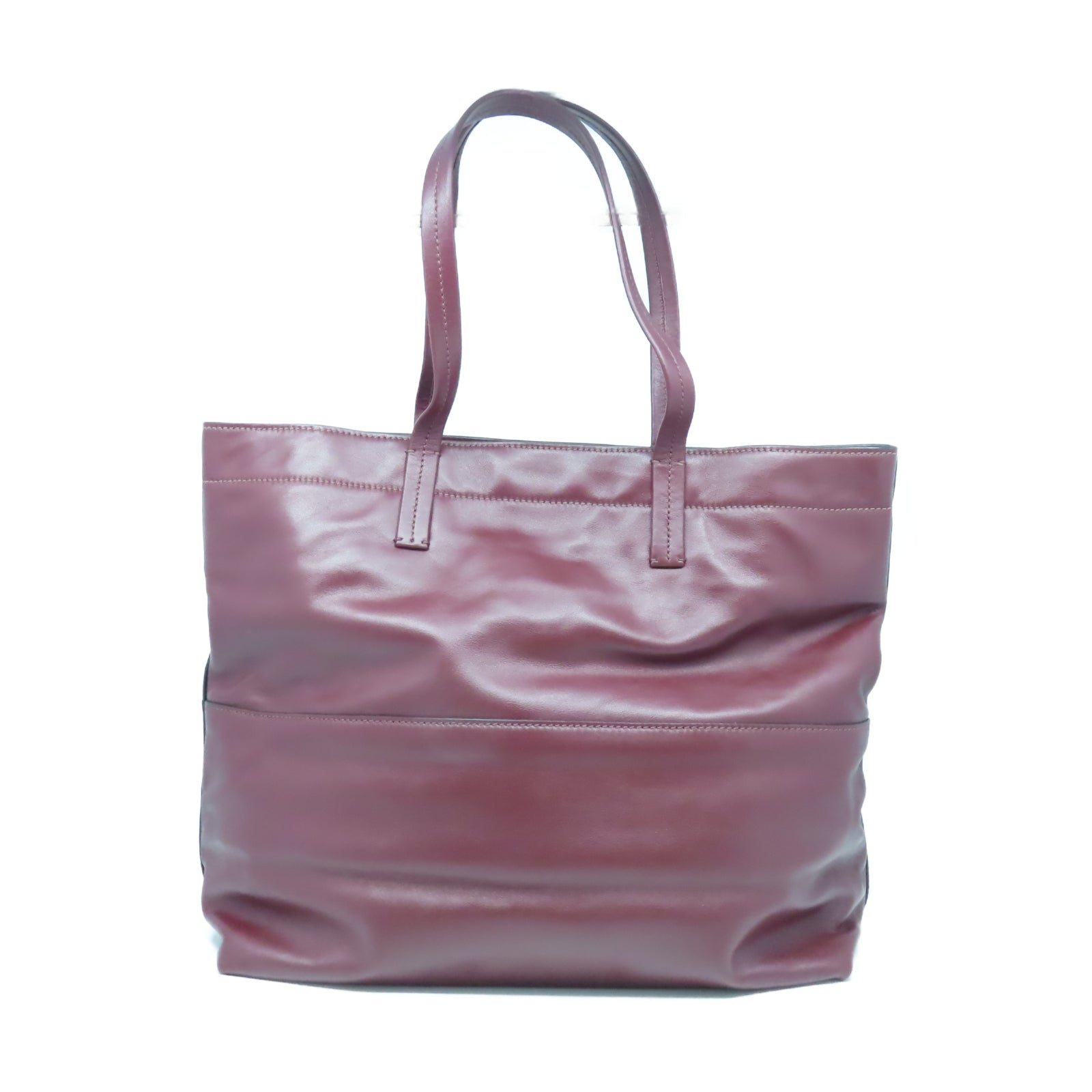 Miu Miu 【清倉大減價】羊皮皮革Tote Bag銀扣手挽袋紅色