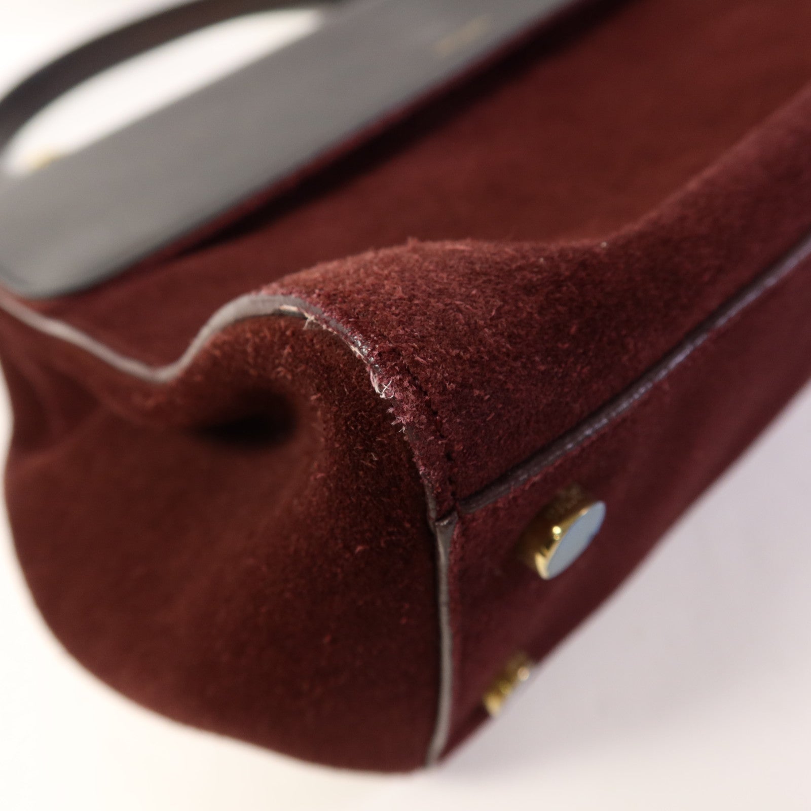 SAINT LAURENT 絨布/牛皮皮革2 Way Shoulder Bag金扣手挽肩背兩用袋