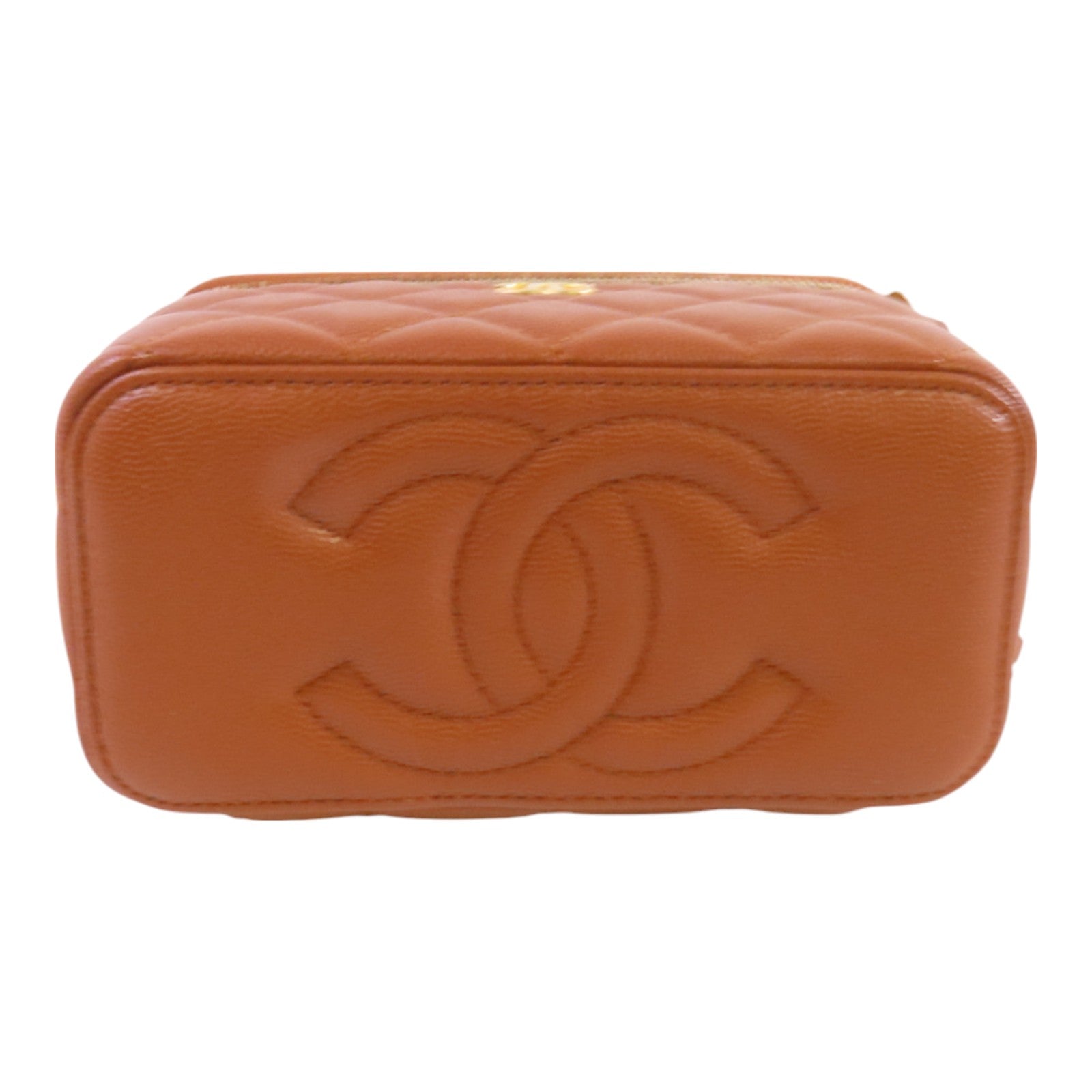 CHANEL 牛皮皮革Vanity Bag金扣鏈帶肩背袋