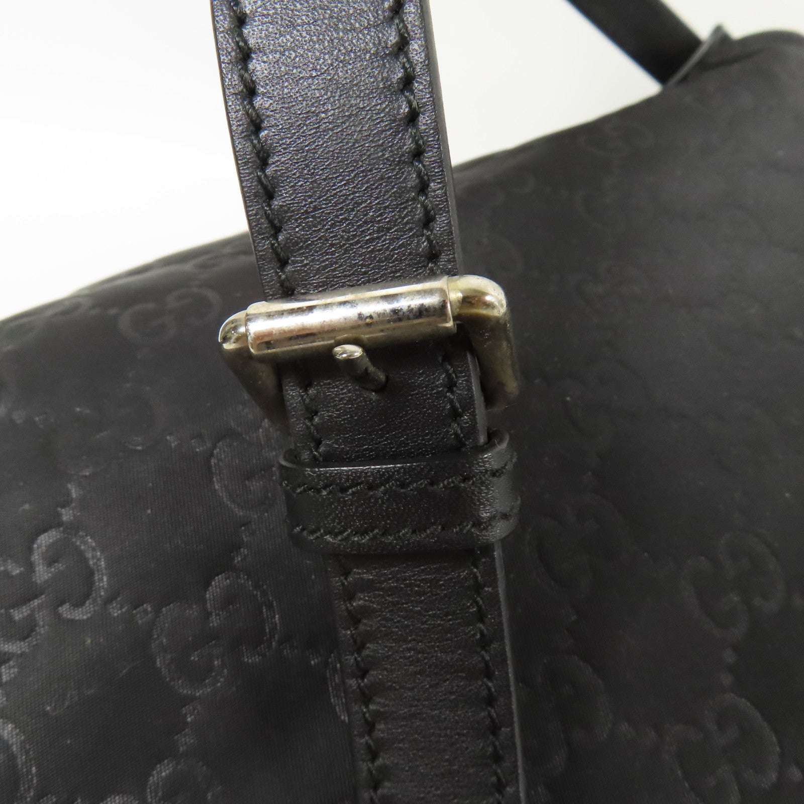 GUCCI 尼龍Shoulder Bag銀扣肩背袋