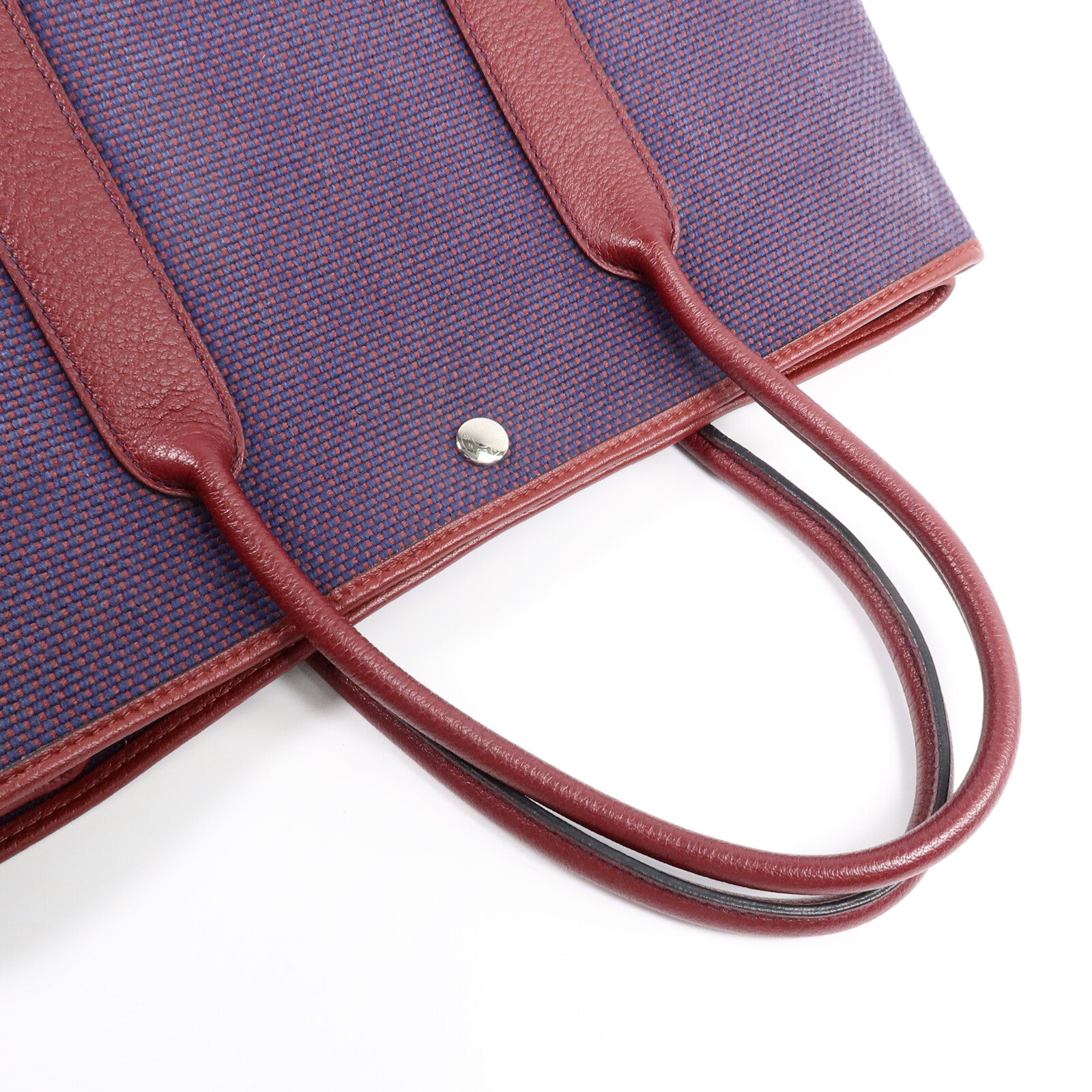 HERMES 帆布Garden Party PM手挽袋Bordeaux