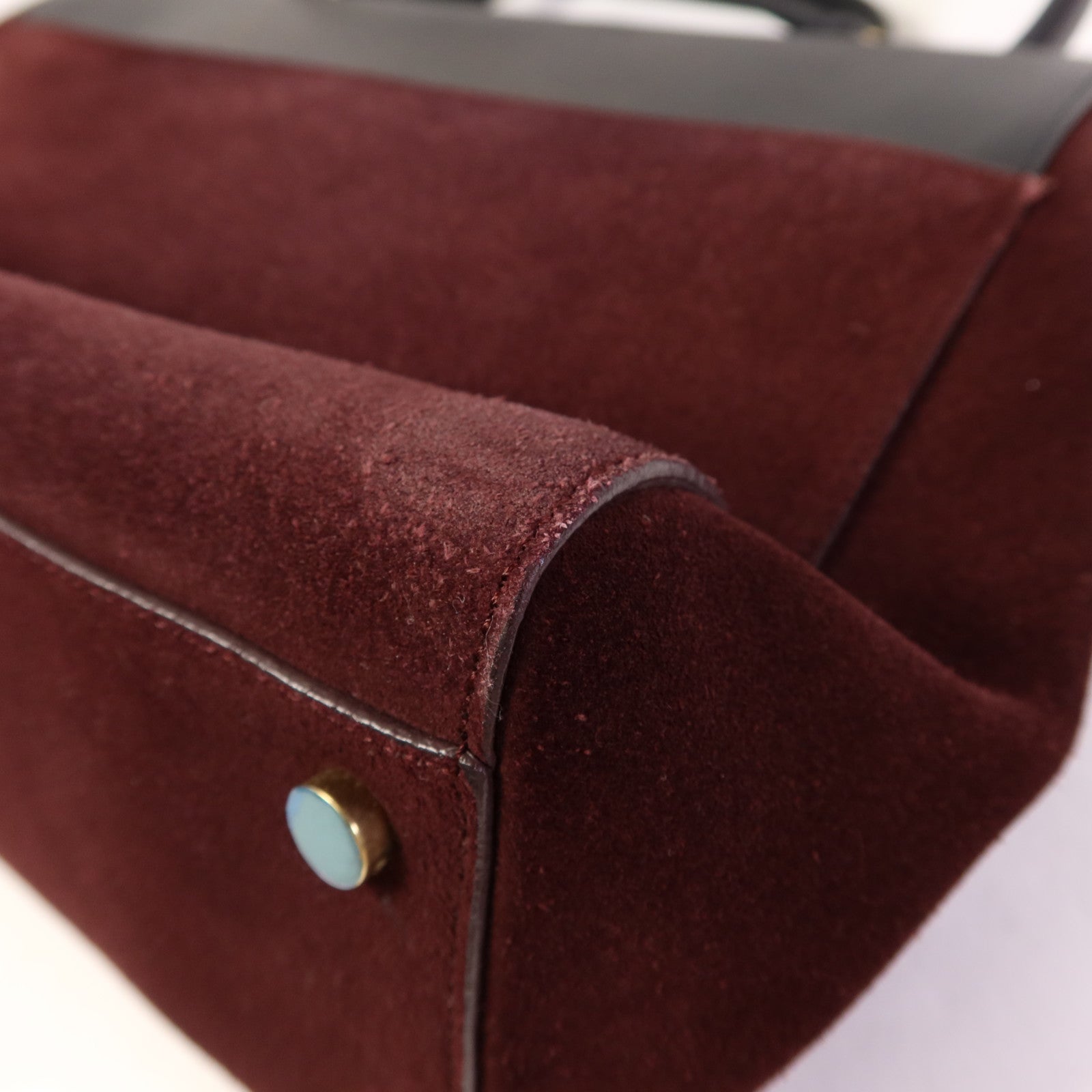 SAINT LAURENT 絨布/牛皮皮革2 Way Shoulder Bag金扣手挽肩背兩用袋