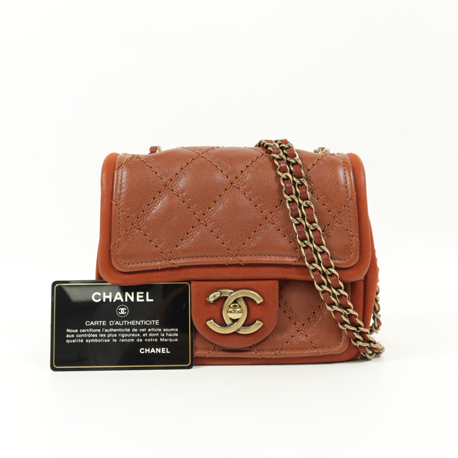CHANEL 牛皮皮革Clutch With Chain鏈帶肩背袋