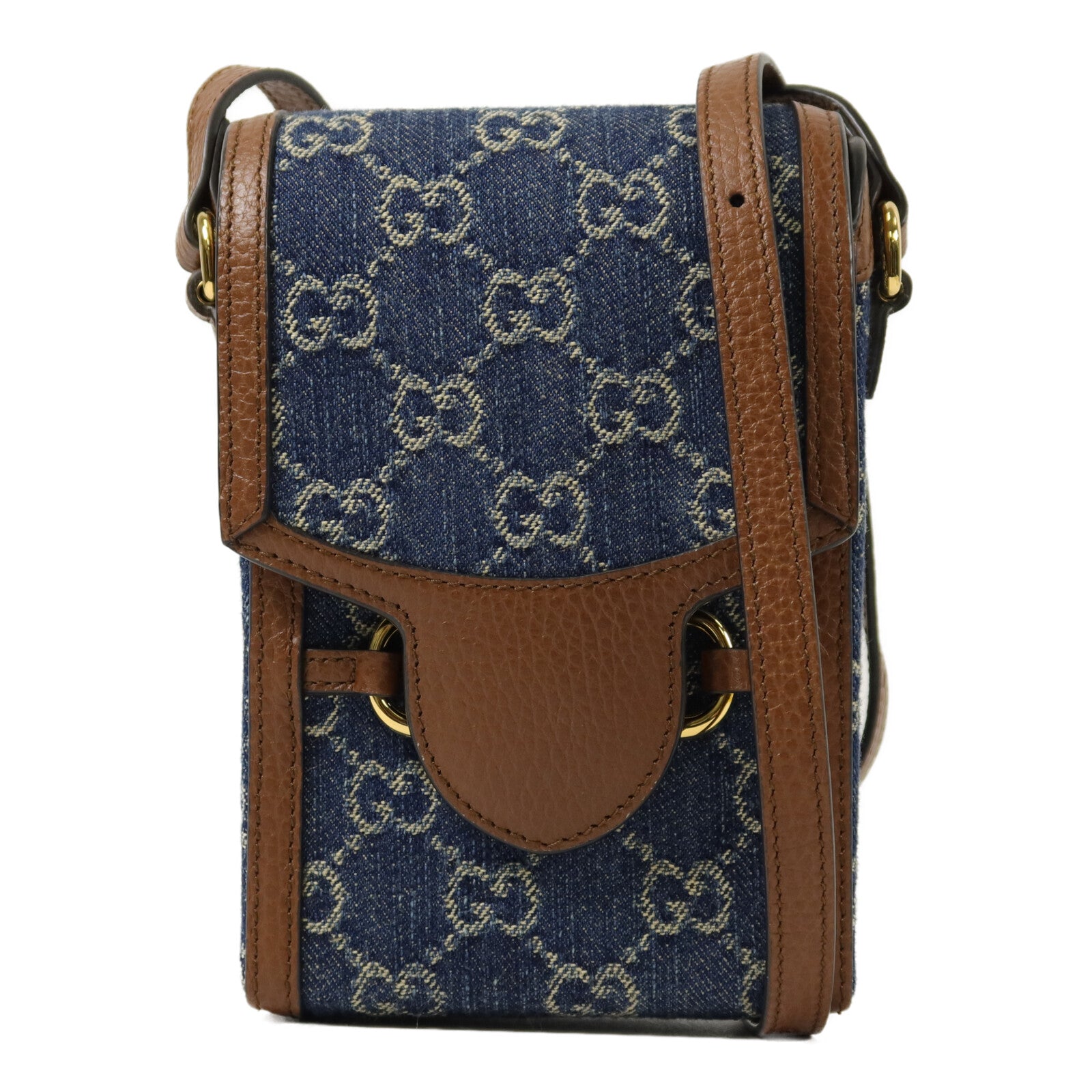 GUCCI 牛仔布1955 Horsebit Mini肩背袋