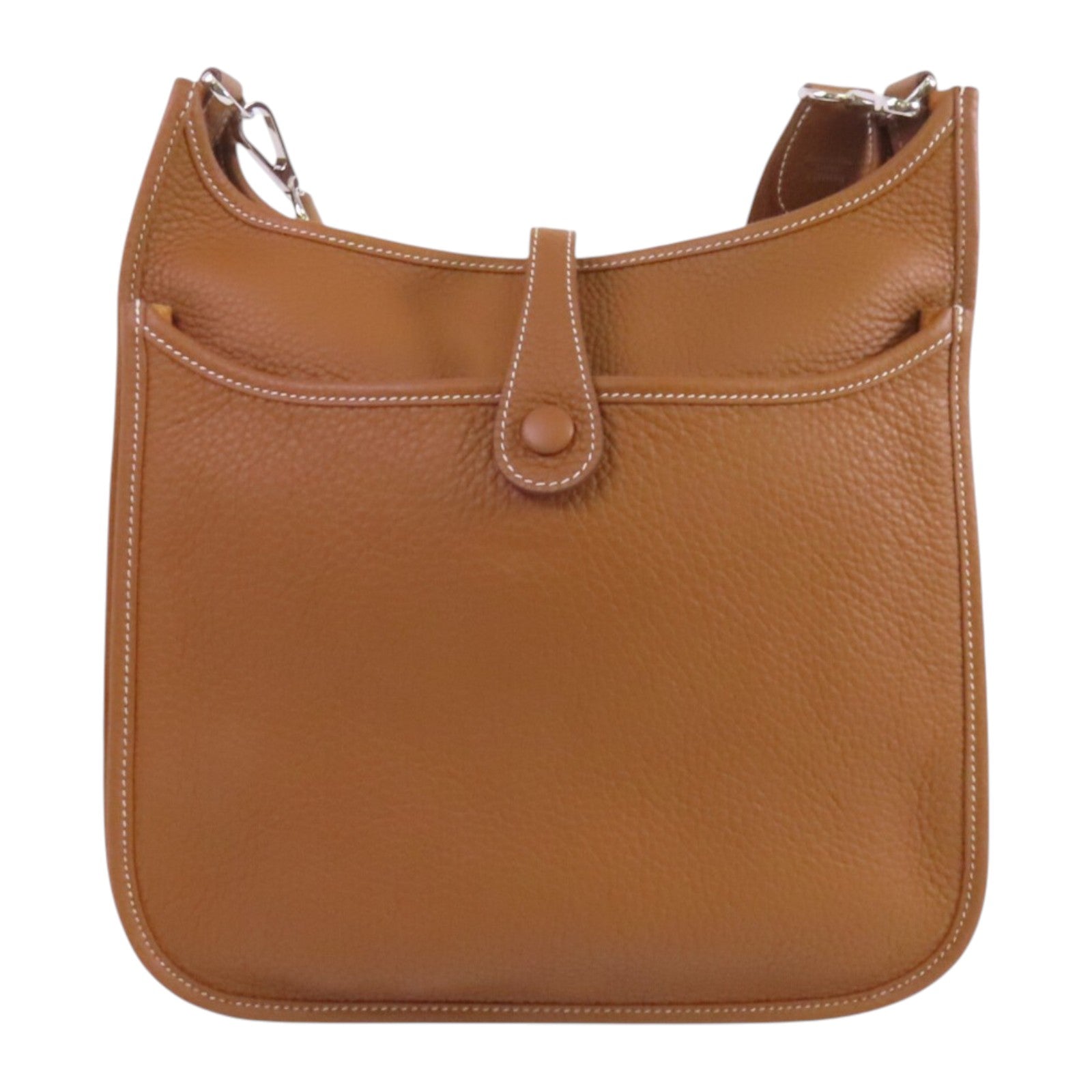 HERMES Clemence皮革Evelyne PM銀扣肩背袋