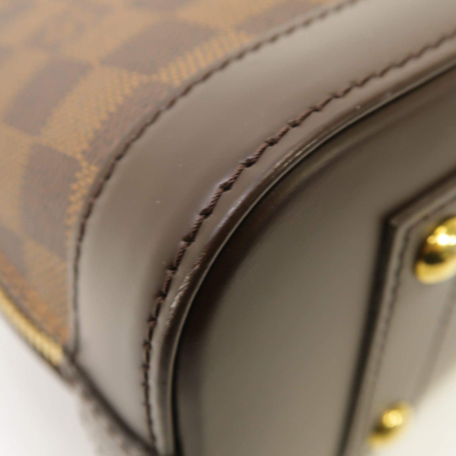 LOUIS VUITTON Damier Alma BB金扣手挽肩背兩用袋啡色