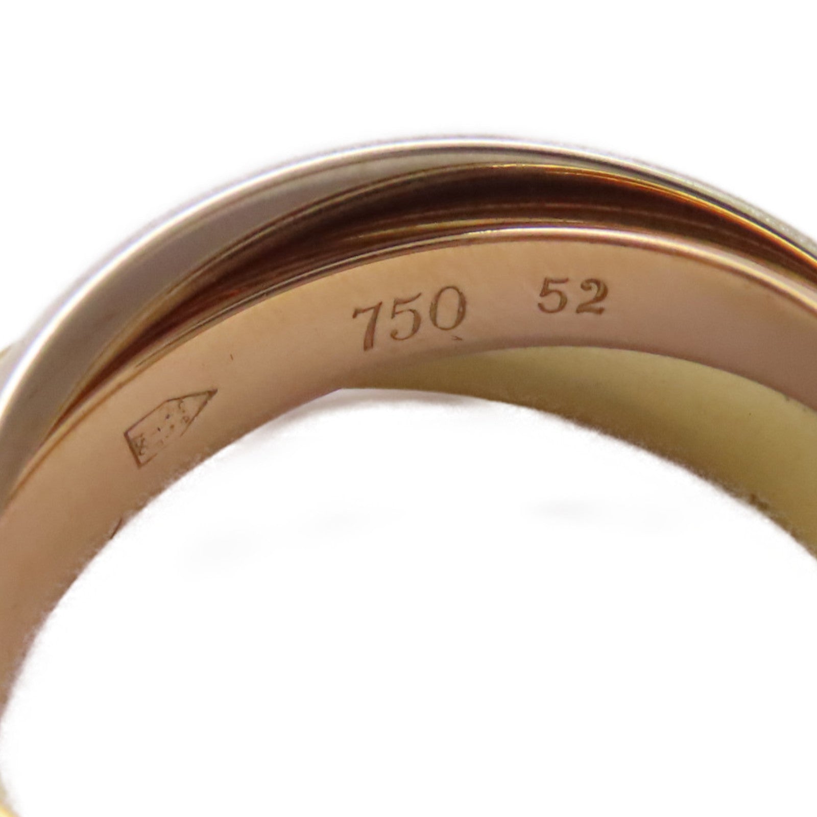 CARTIER 18K黃金/白金/玫瑰金Trinity Ring戒指US#6/Cartier#52