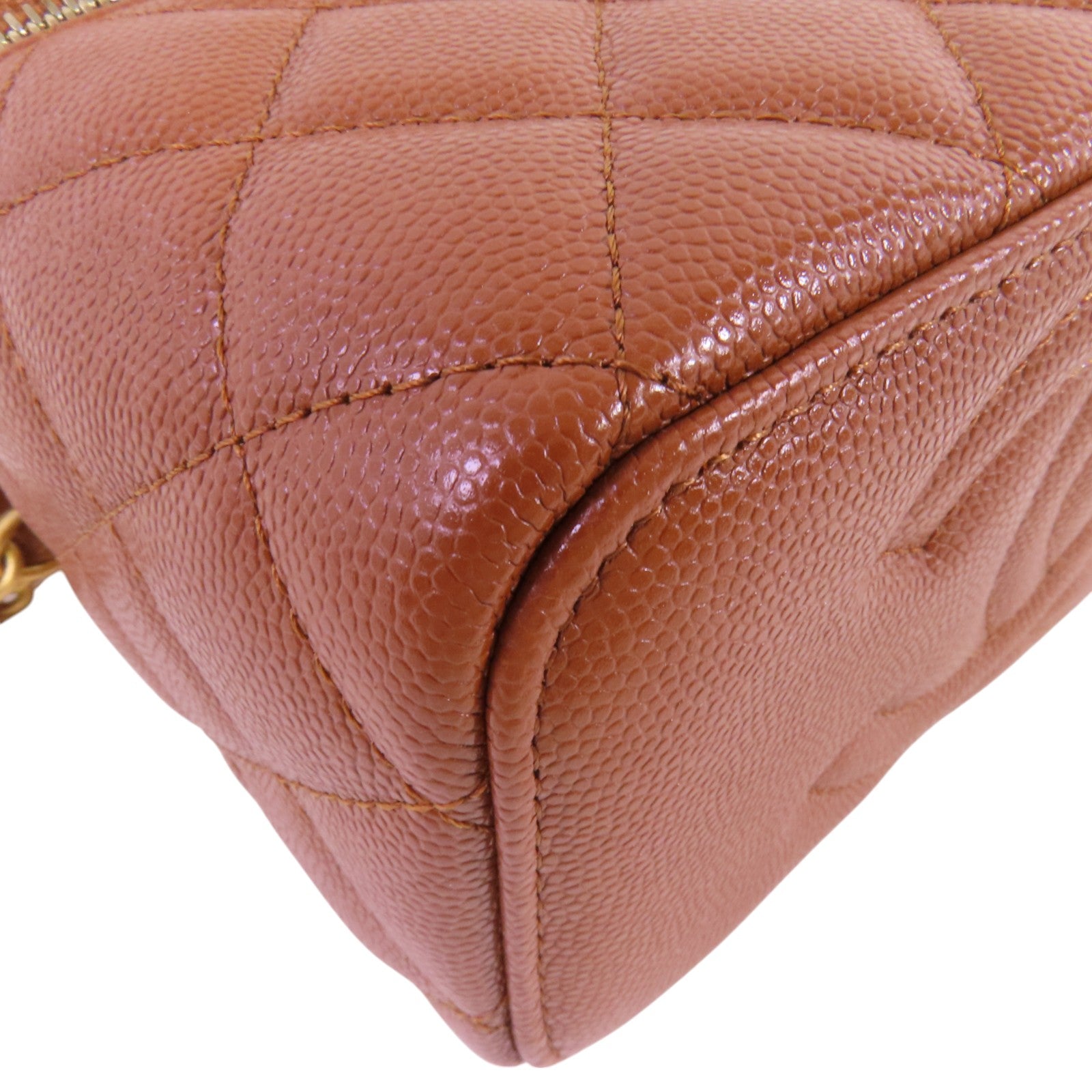 CHANEL 牛皮皮革Vanity Bag金扣鏈帶肩背袋