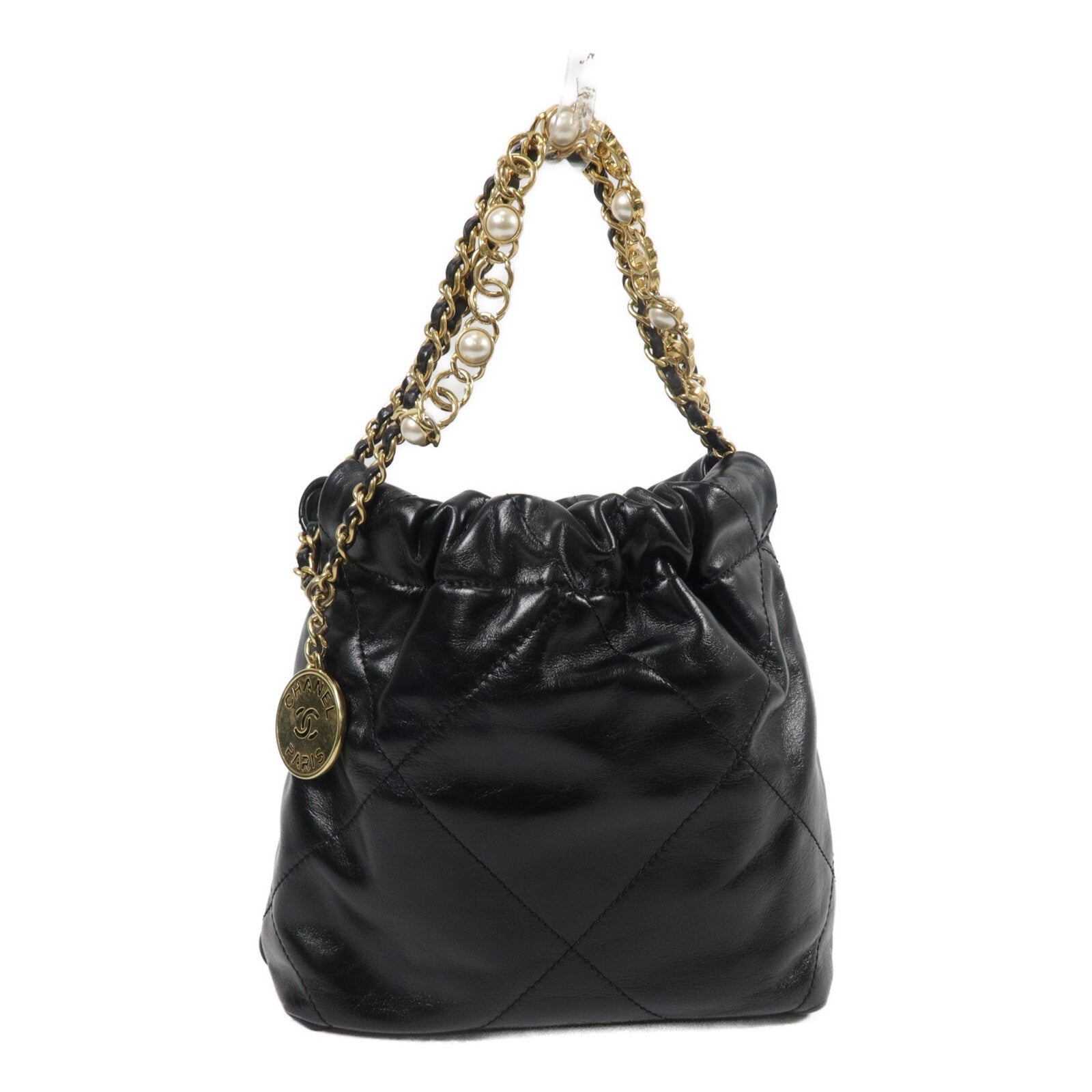CHANEL 牛皮皮革Chanel 22 Mini鏈帶肩背袋